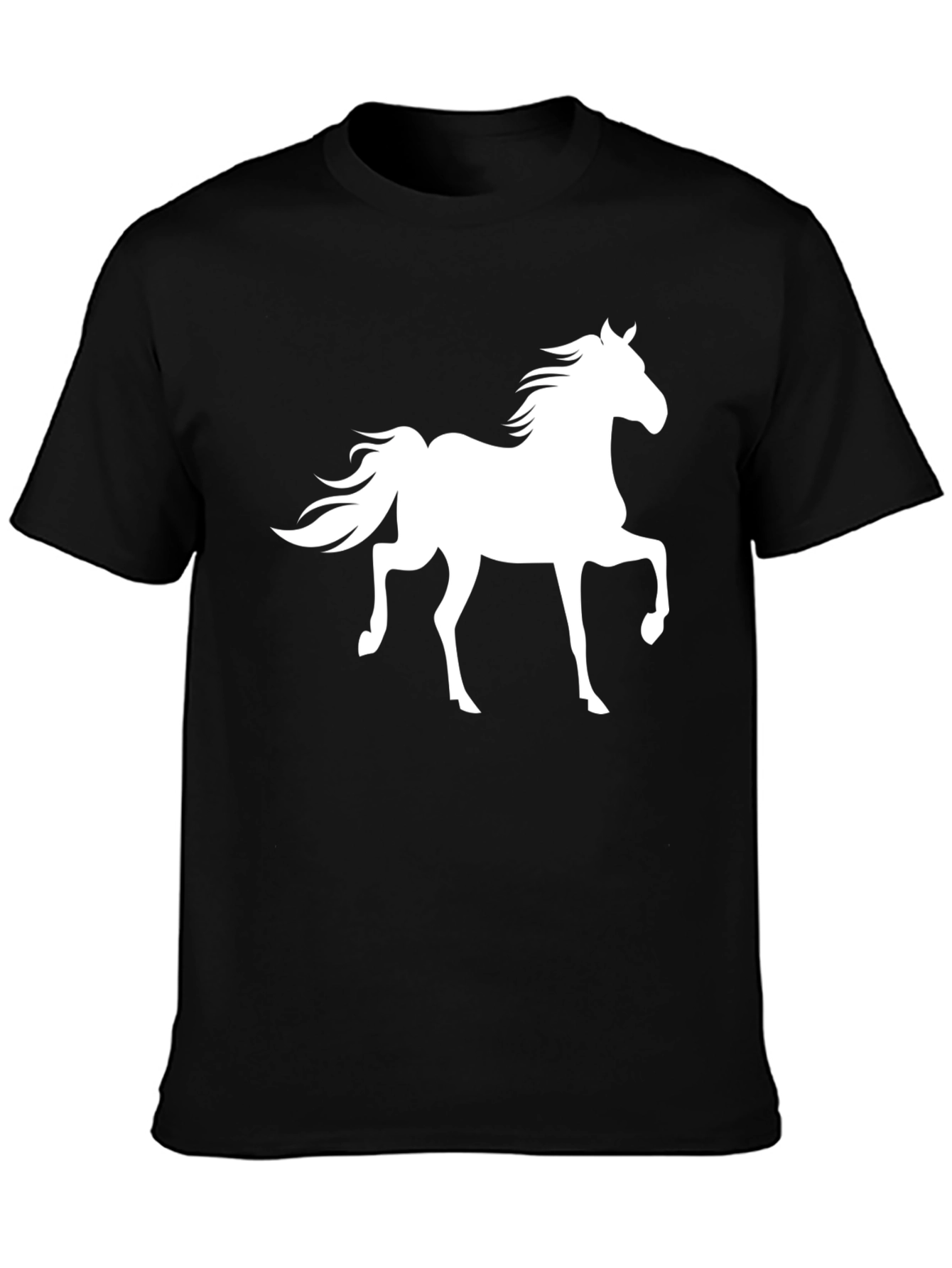 Black Horse Graphic Print Black T-Shirt view 3