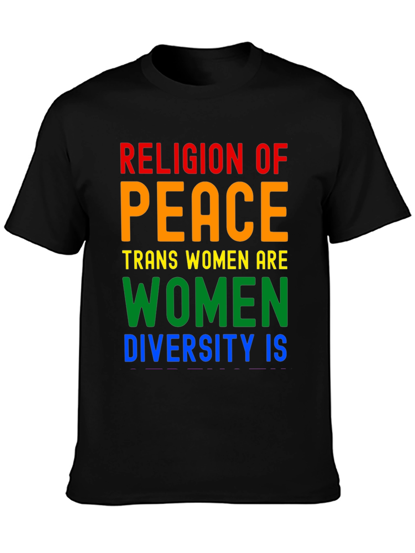 Black Religion of Peace Trans Women Are Women T-Shirt view 3