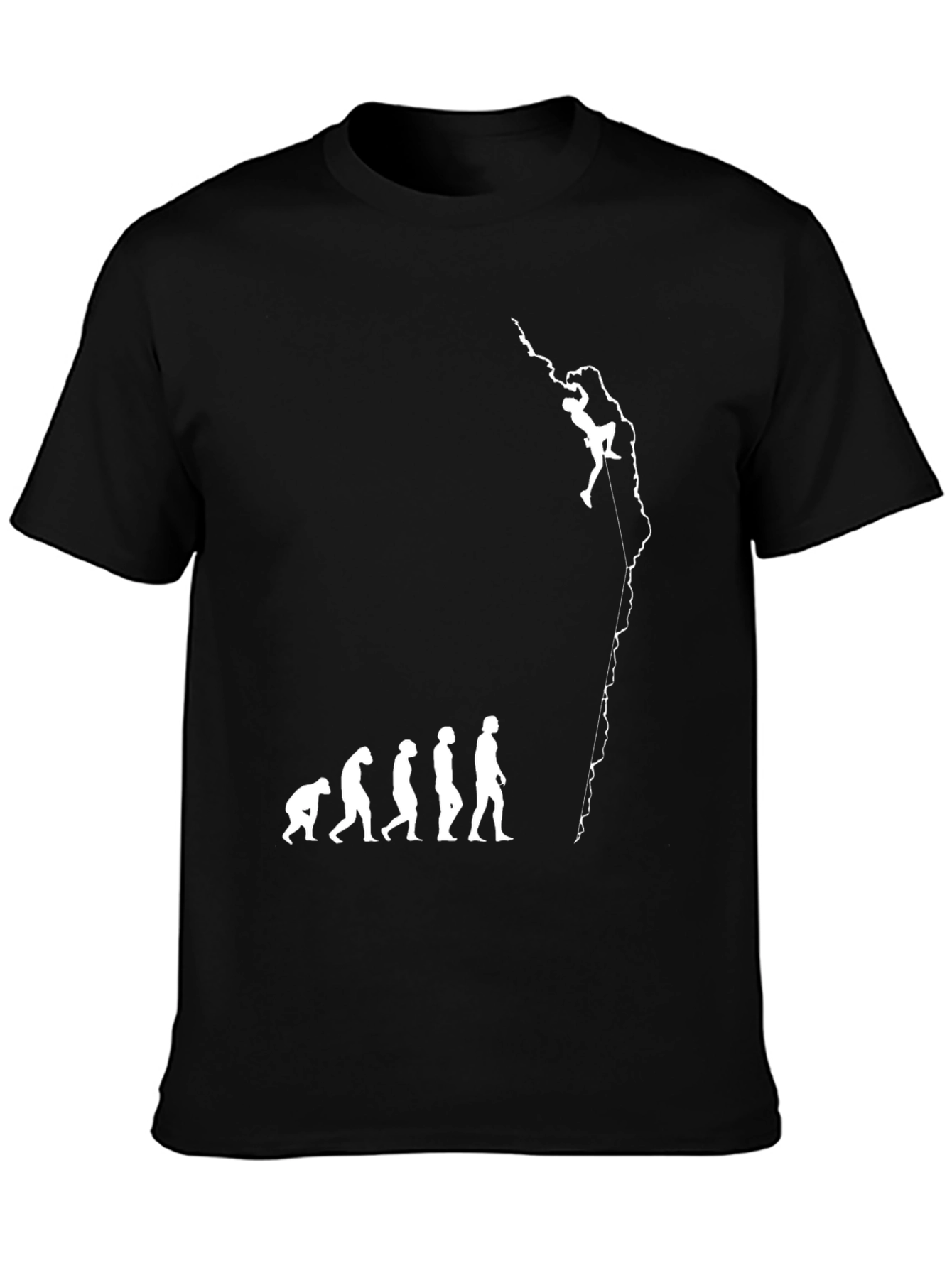 Black Evolution of Climbing T-Shirt - Black Graphic Tee view 3