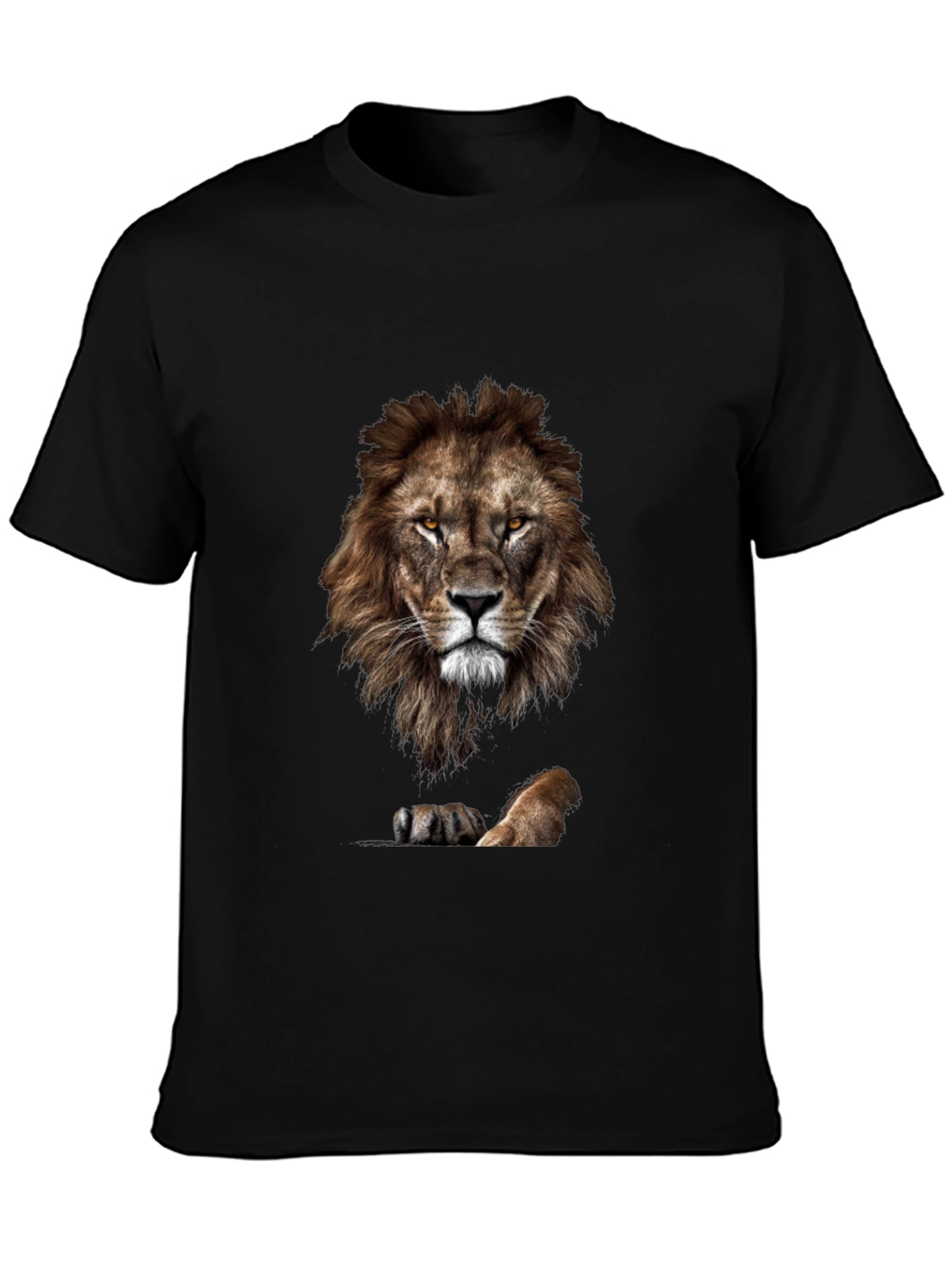 Black Lion Graphic Tee - Bold Animal Print T-Shirt view 3
