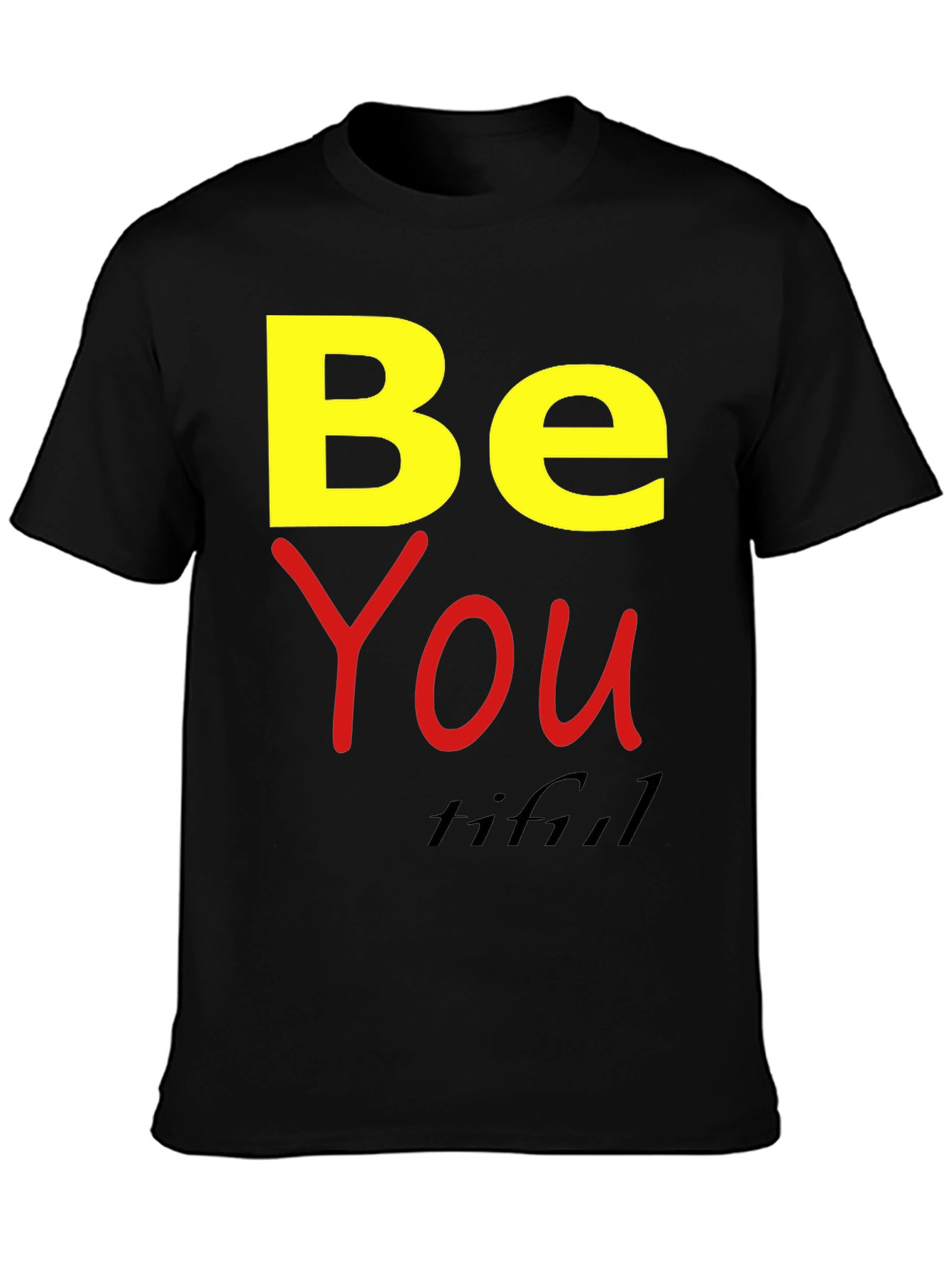Black Be You Tiful Graphic Tee - Black view 3