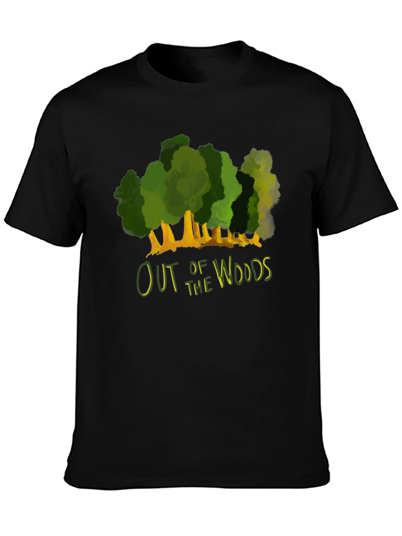 Black Out of the Woods Graphic Tee - Black Cotton T-Shirt view 3