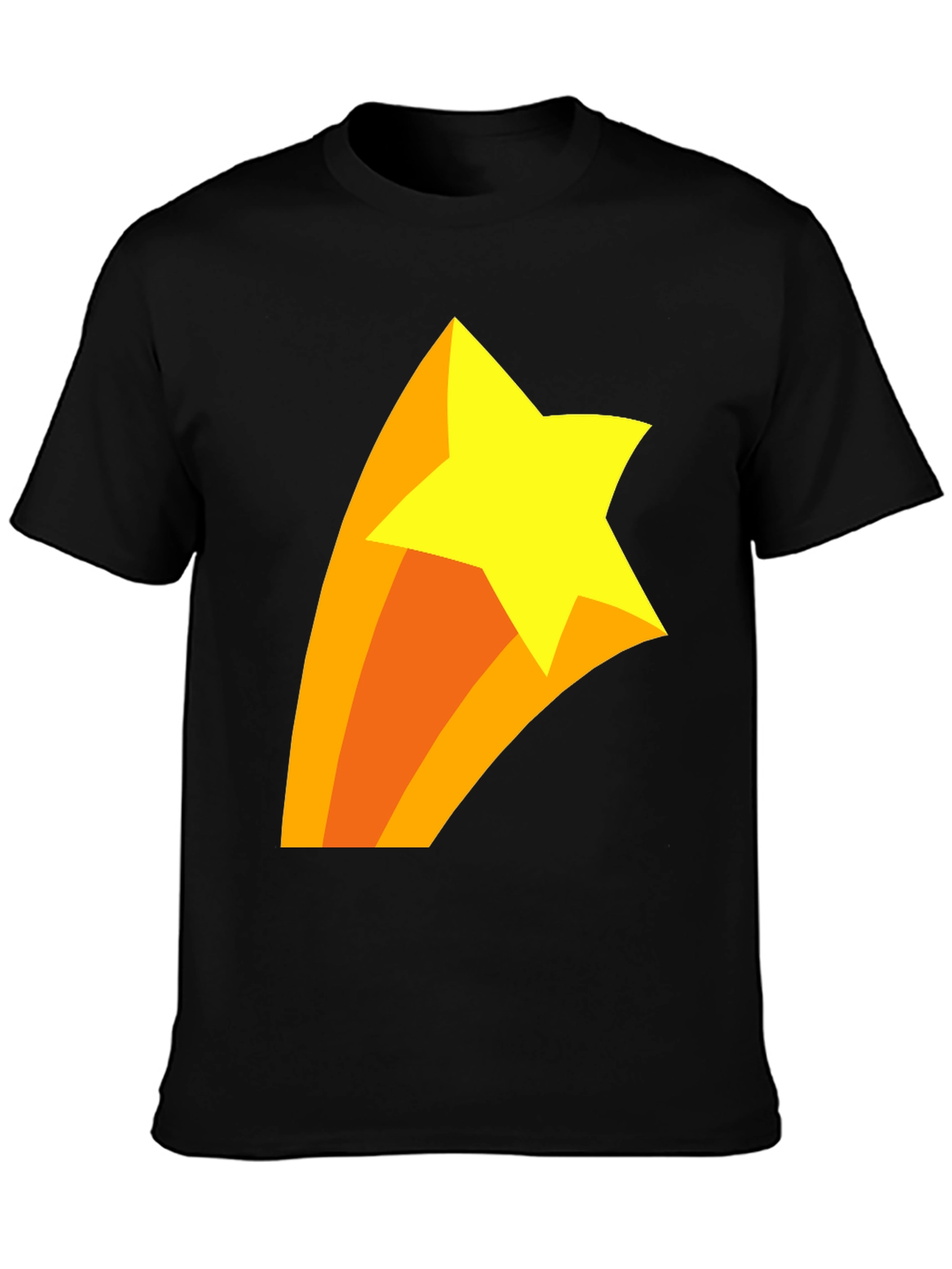 Black Shooting Star Graphic T-Shirt - Black Cotton Tee view 3