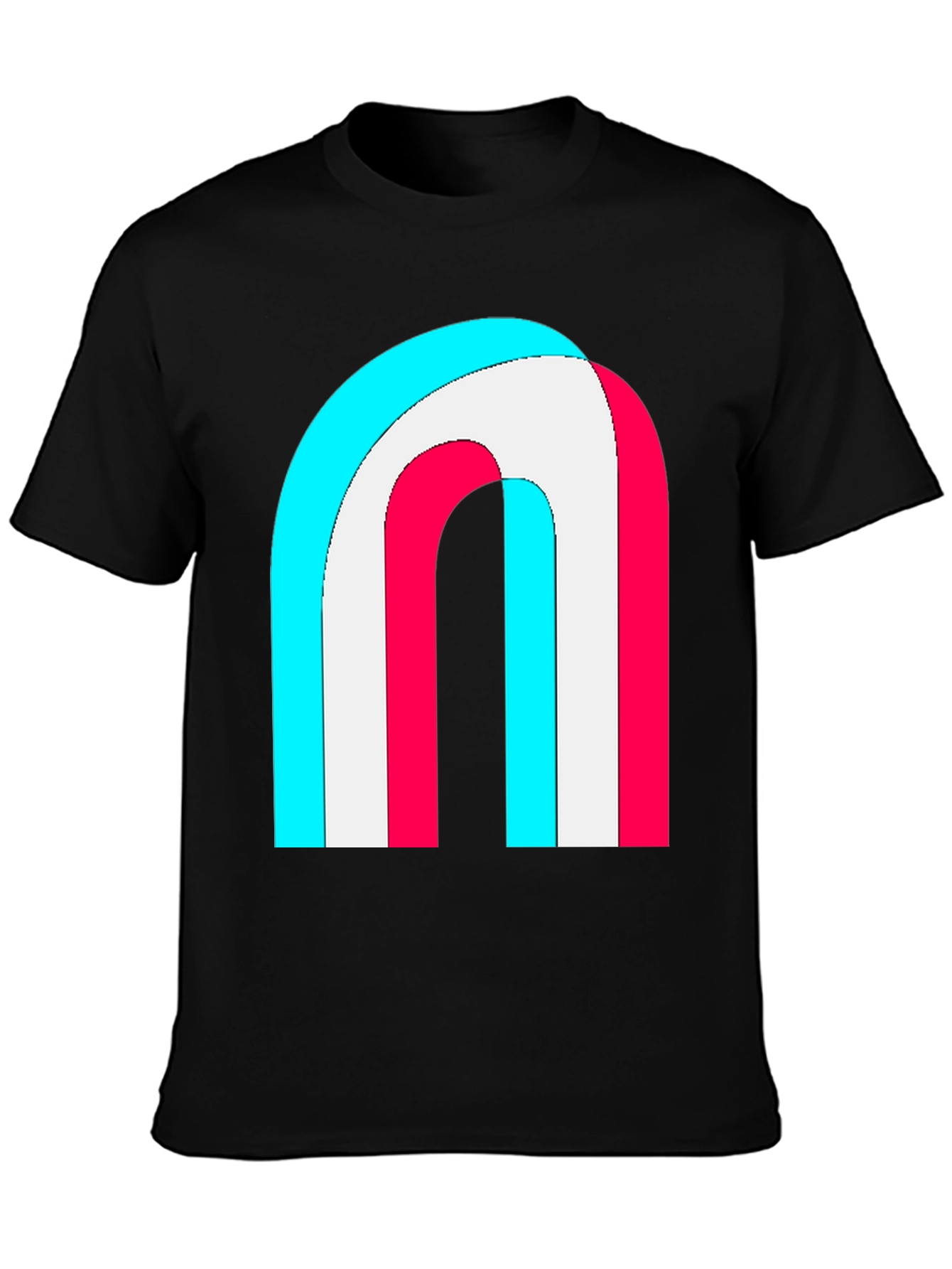 Black Retro Rainbow Arch Graphic Tee - Stylish Comfort view 3