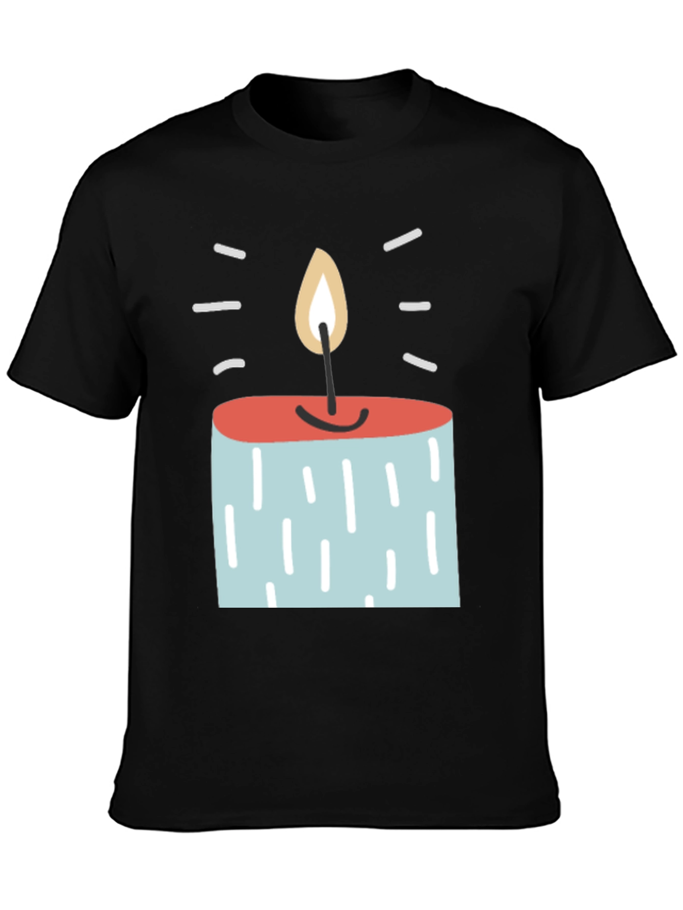 Black Novelty Candle Graphic Tee - Unique Design, Soft Fabric view 3