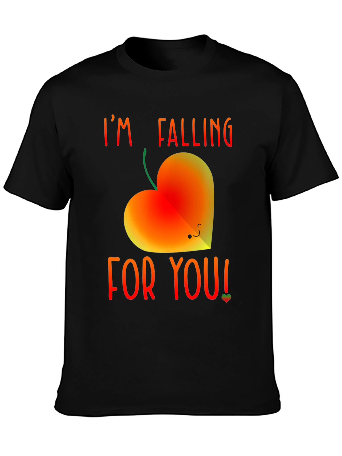 Black Falling For You Heart Graphic Tee view 3