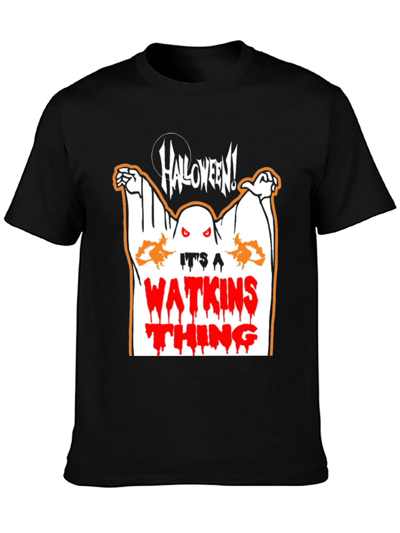 Black Halloween Watkins Thing T-Shirt view 3