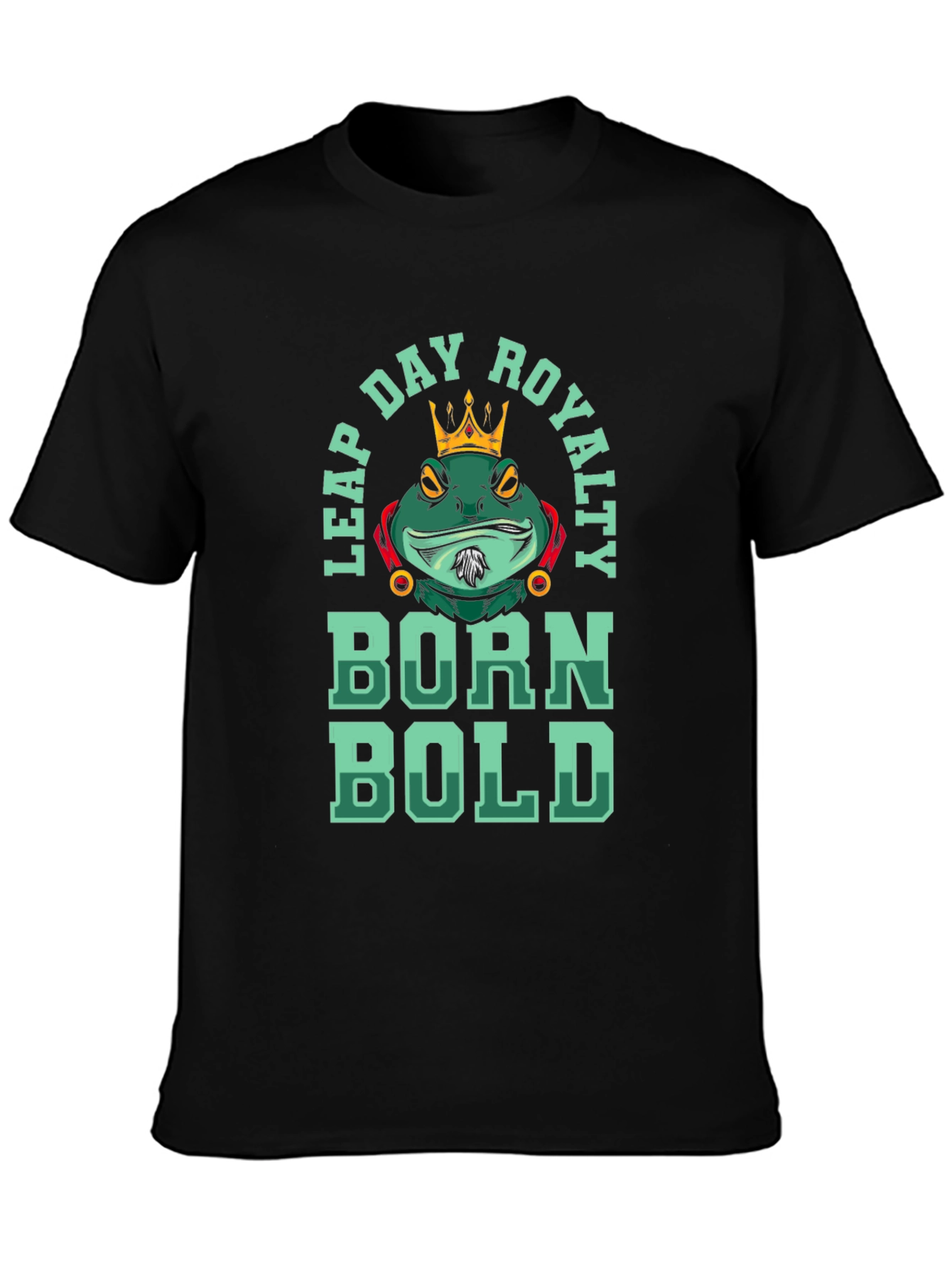 Black Leap Day Royalty Graphic T-Shirt - Born Bold Frog Tee view 3