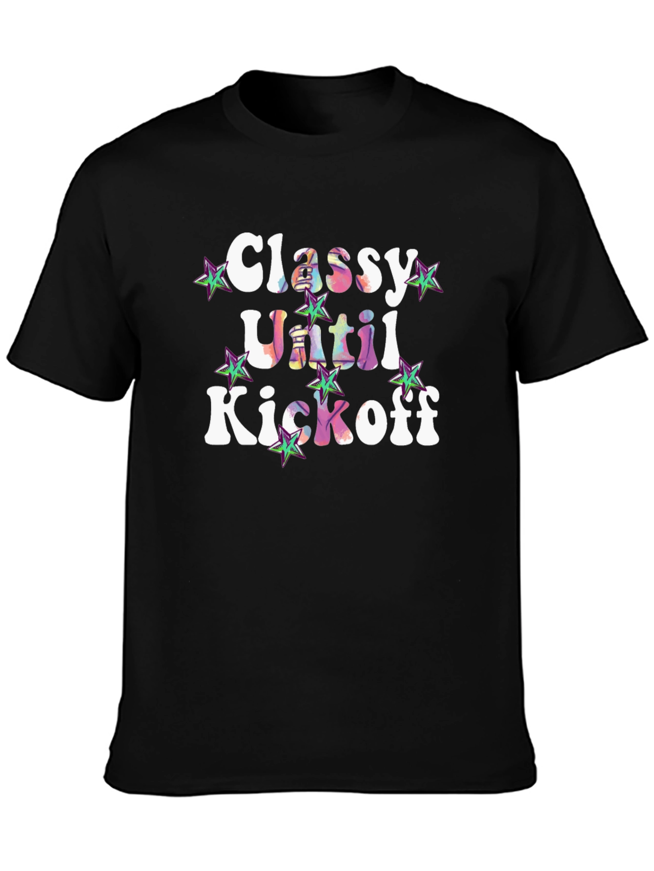 Black Classy Until Kickoff Graphic Tee view 3
