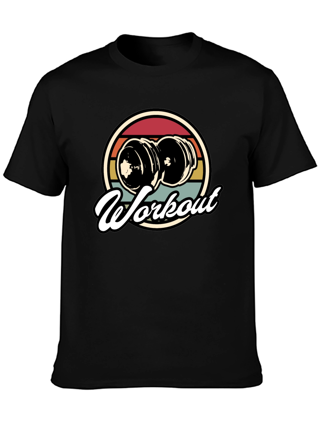 Black Vintage Workout T-Shirt - Retro Gym Style view 3
