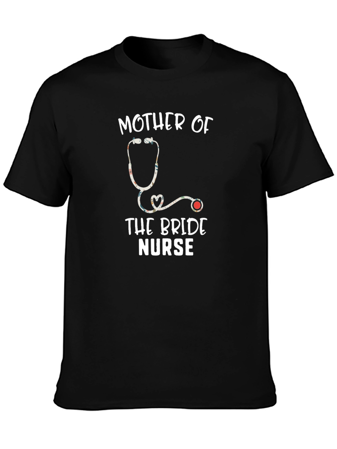 Black Mother of the Bride Nurse T-Shirt view 3