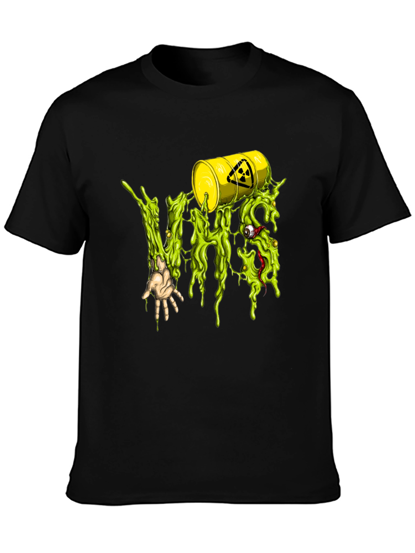 Black Radioactive Slime Graphic Black T-Shirt view 3