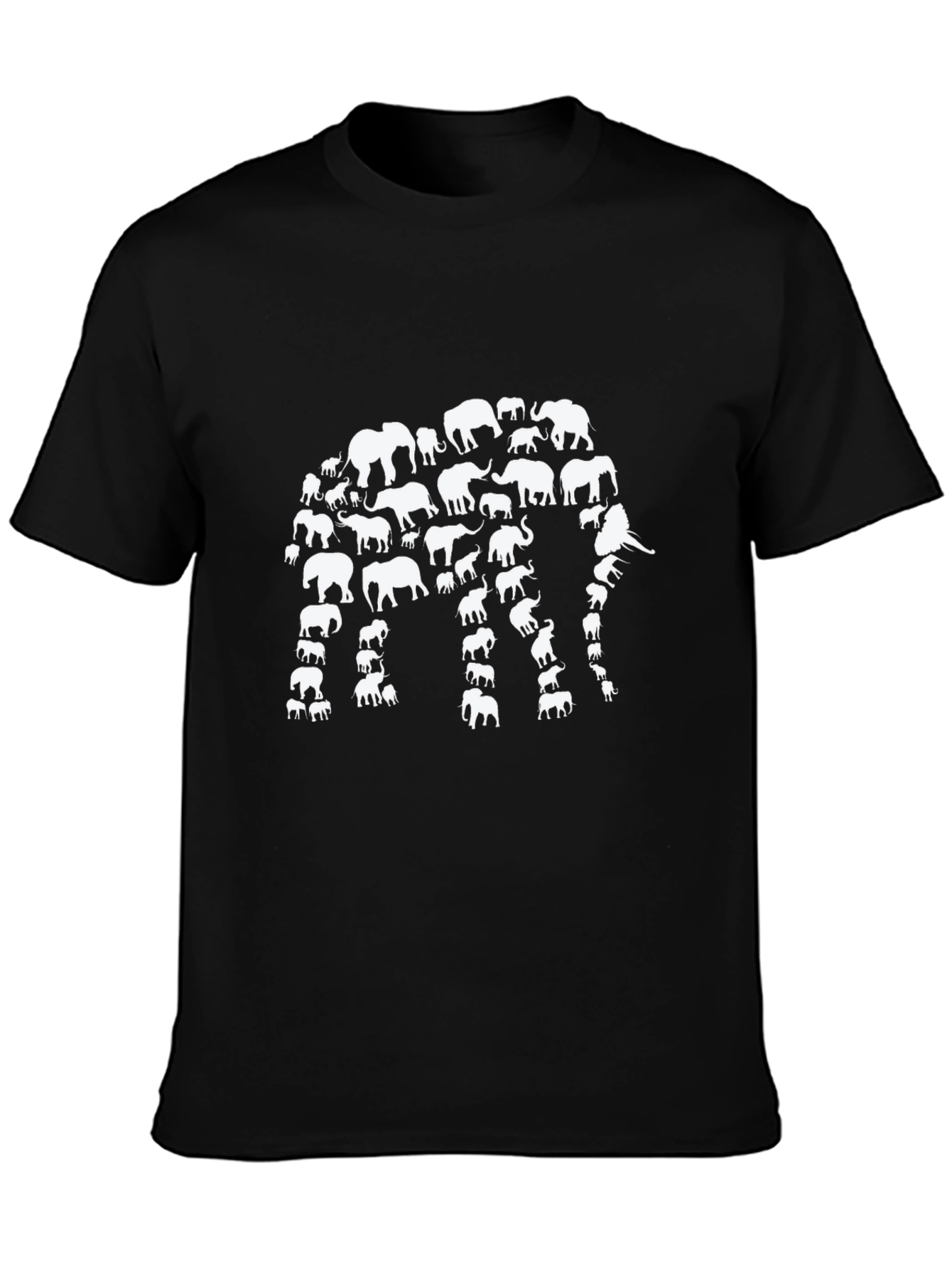 Black Elephant Silhouette T-Shirt - Black view 3