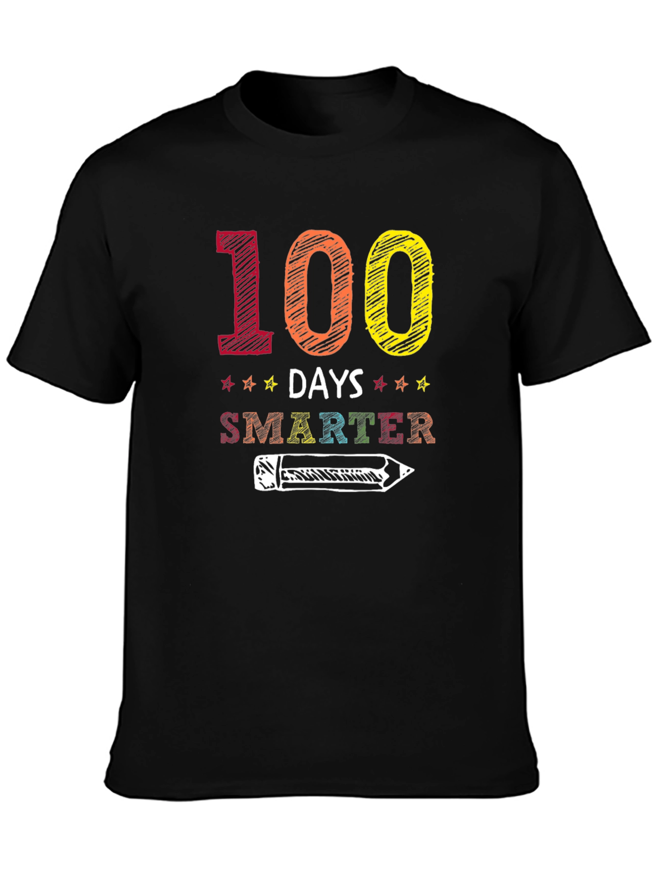 Black 100 Days Smarter Graphic T-Shirt view 3