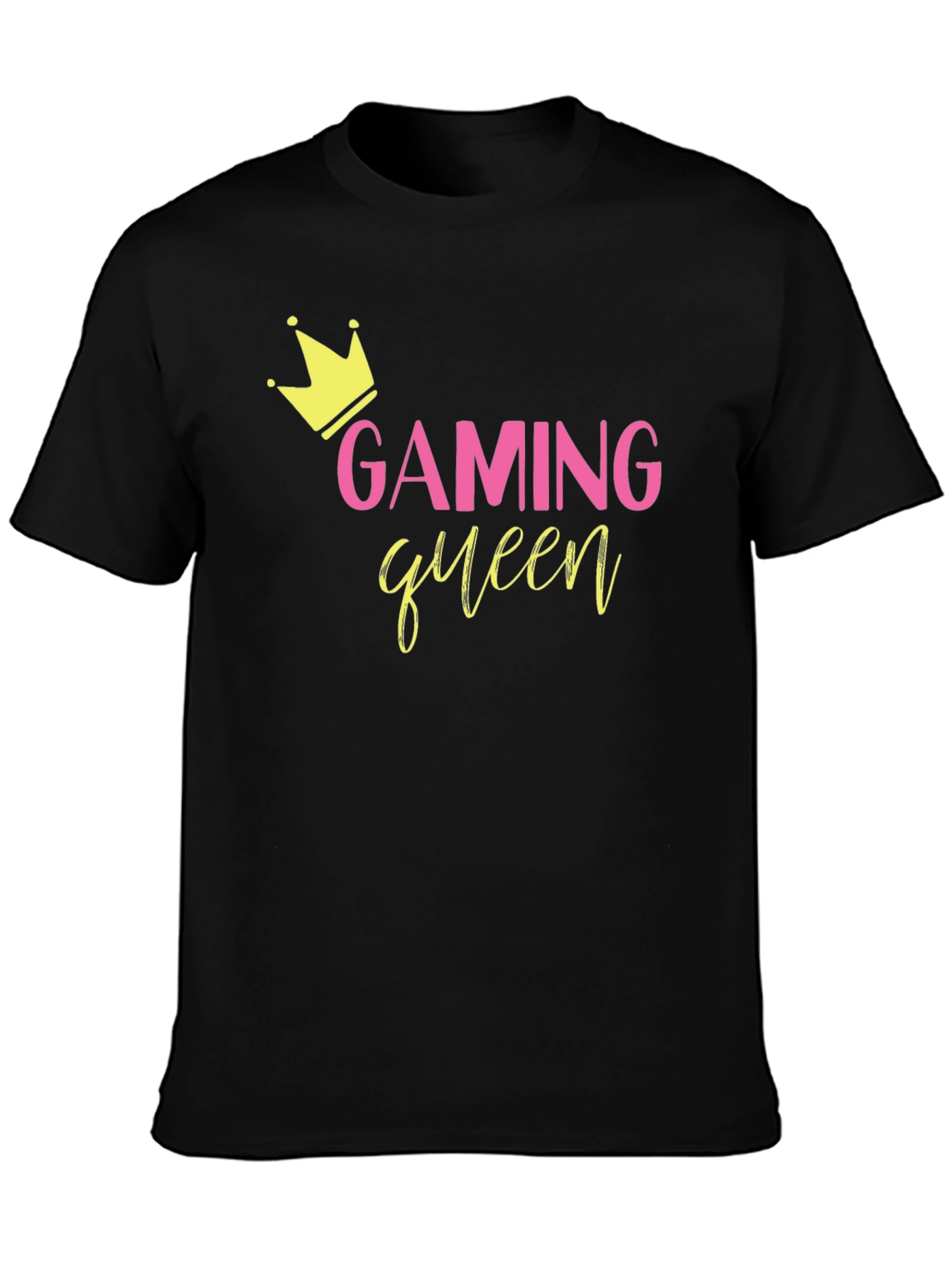Black Gaming Queen Black T-Shirt view 3