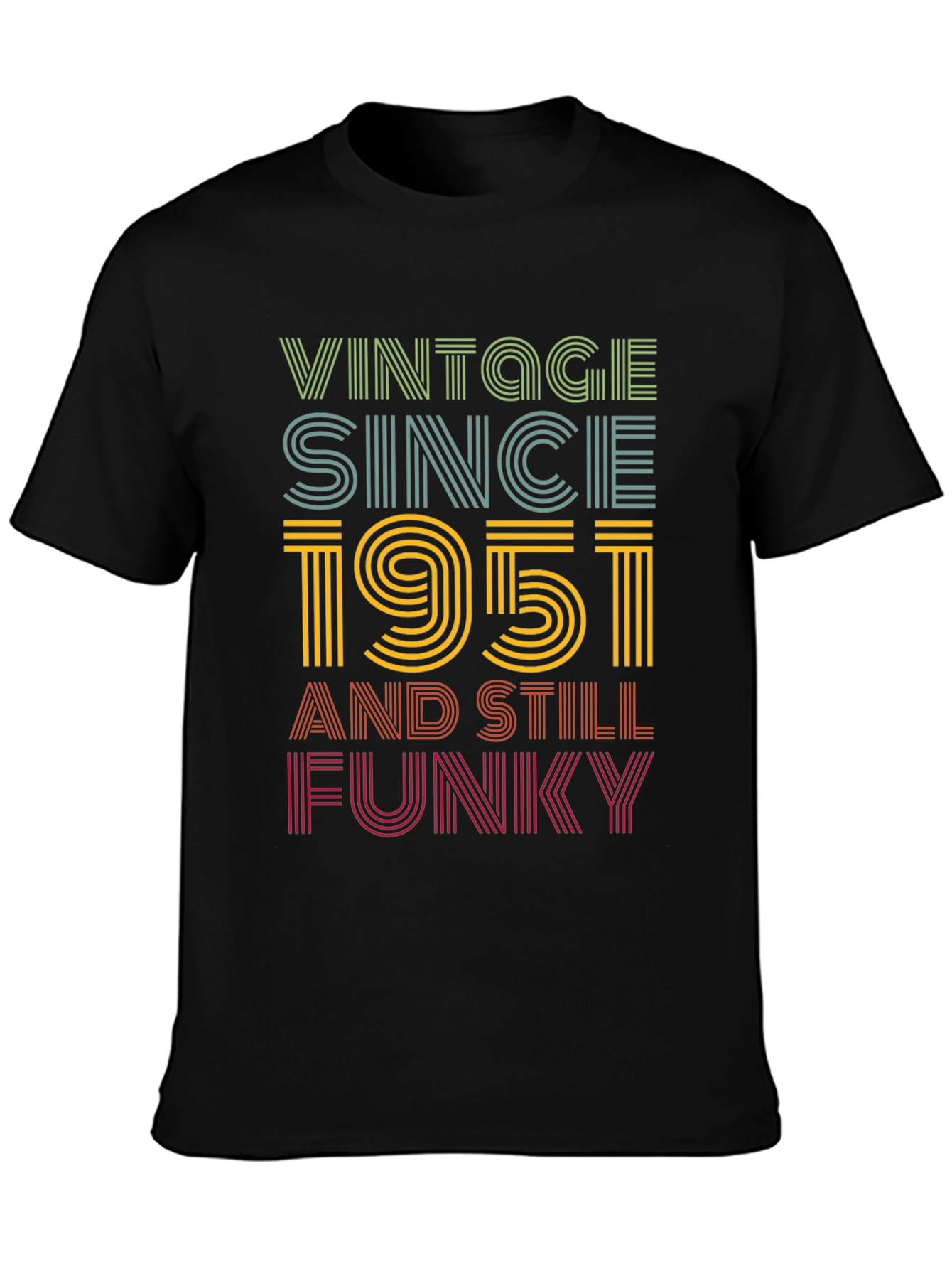 Black Vintage Since 1951 Funky Graphic T-Shirt view 3