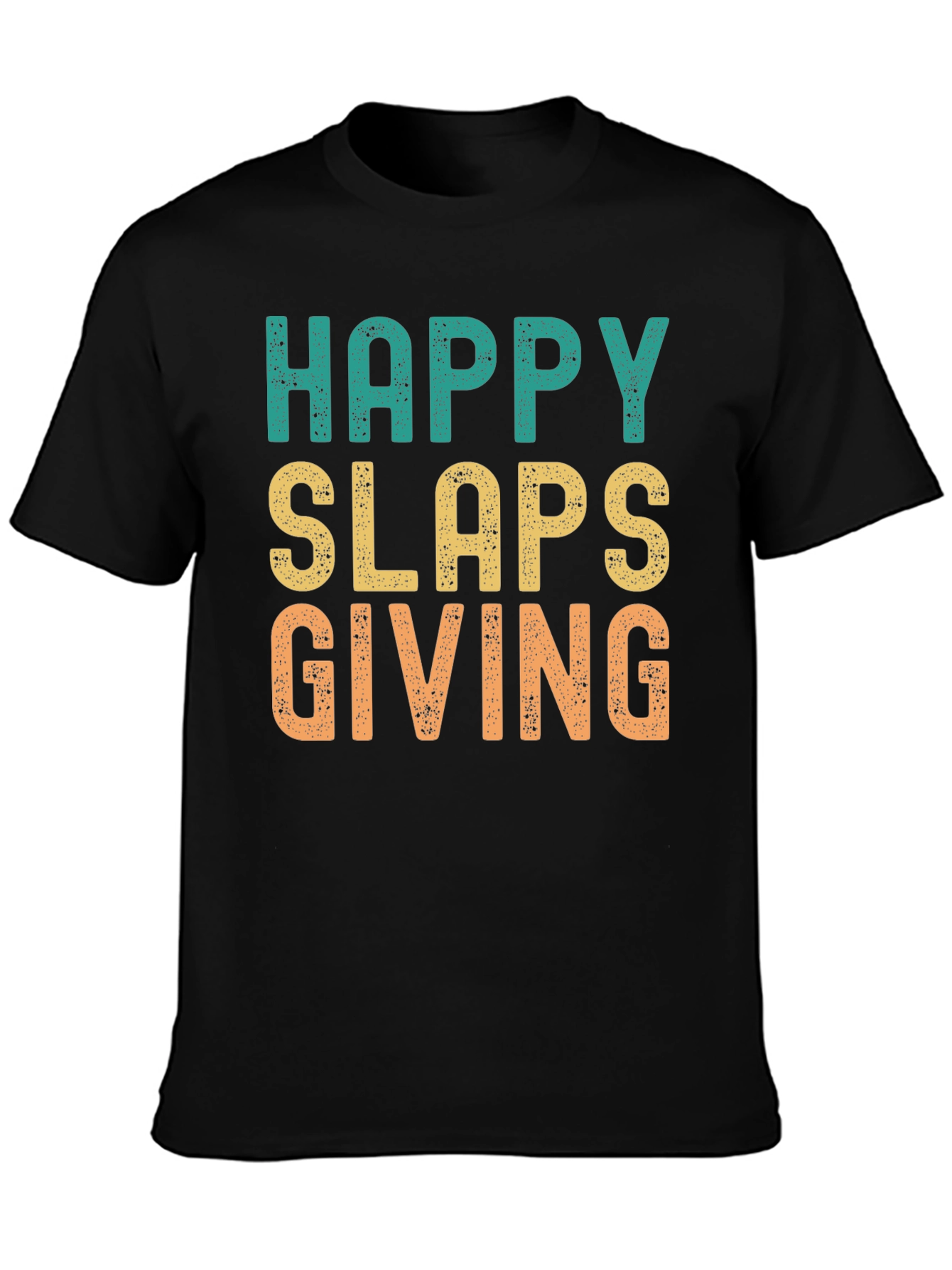 Black Happy Slaps Giving T-Shirt - Novelty Graphic Tee view 3