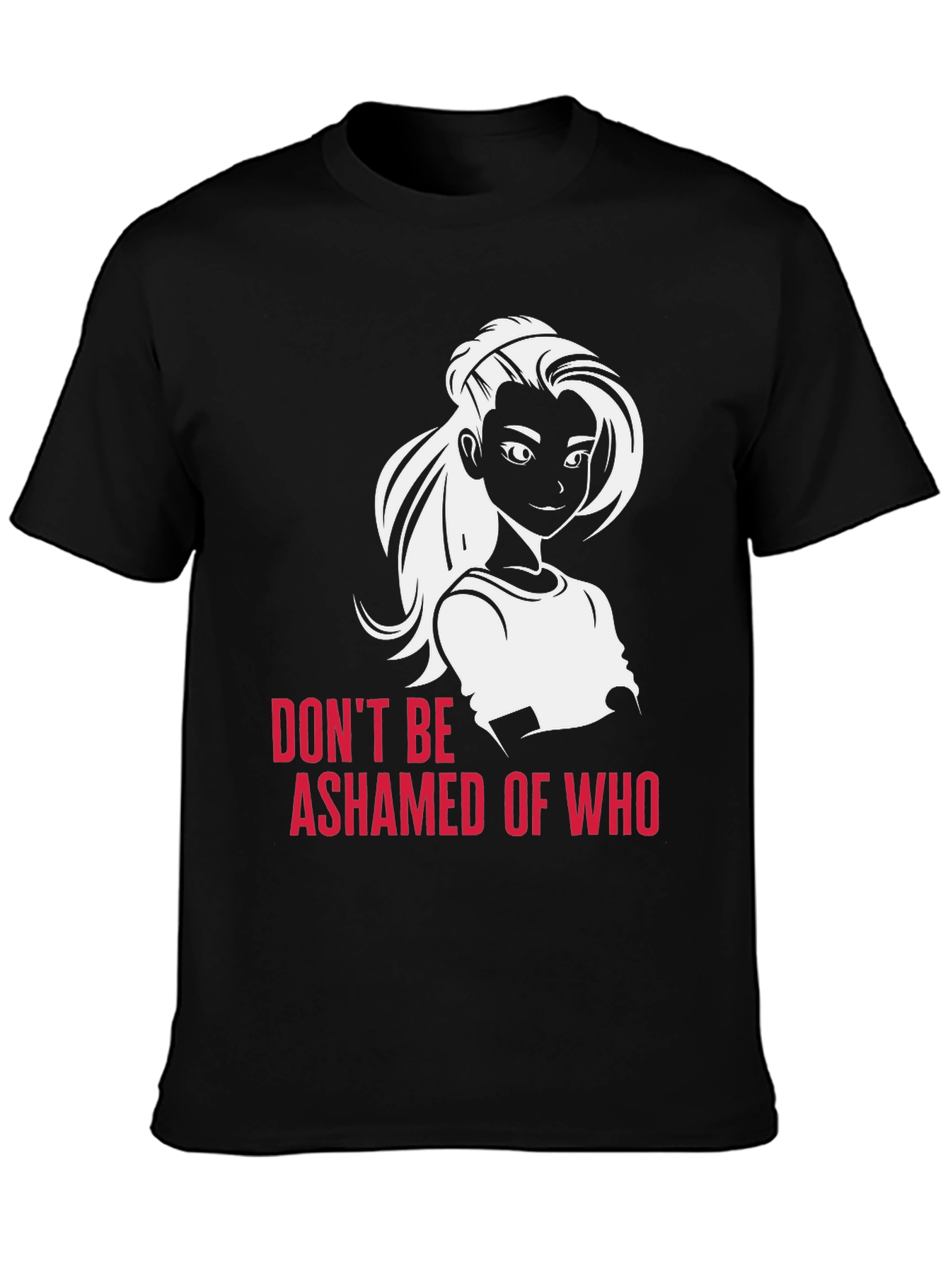 Black Empowering Graphic Tee: Don't Be Ashamed T-Shirt view 3