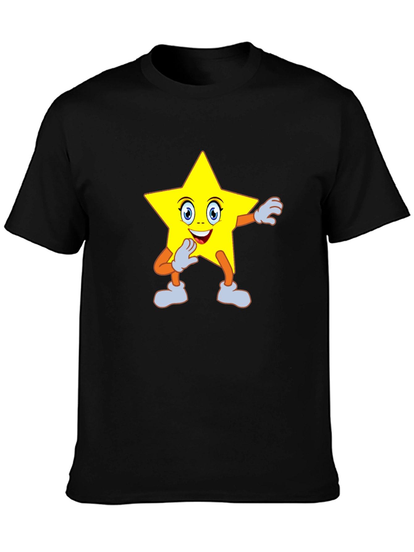 Black Star Cartoon Graphic Tee - Black view 3