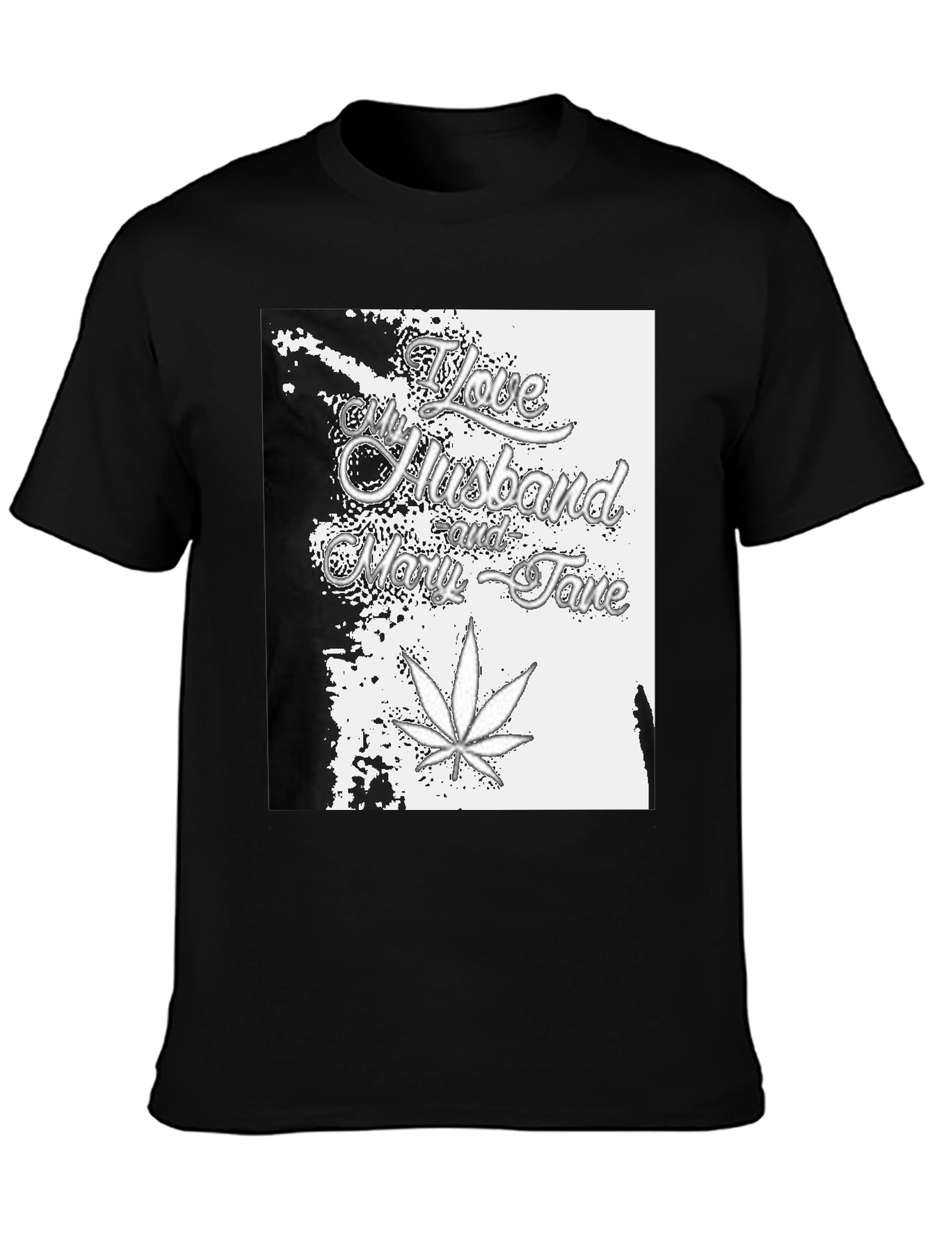 Black I Love My Husband and Mary Jane Black T-Shirt view 3