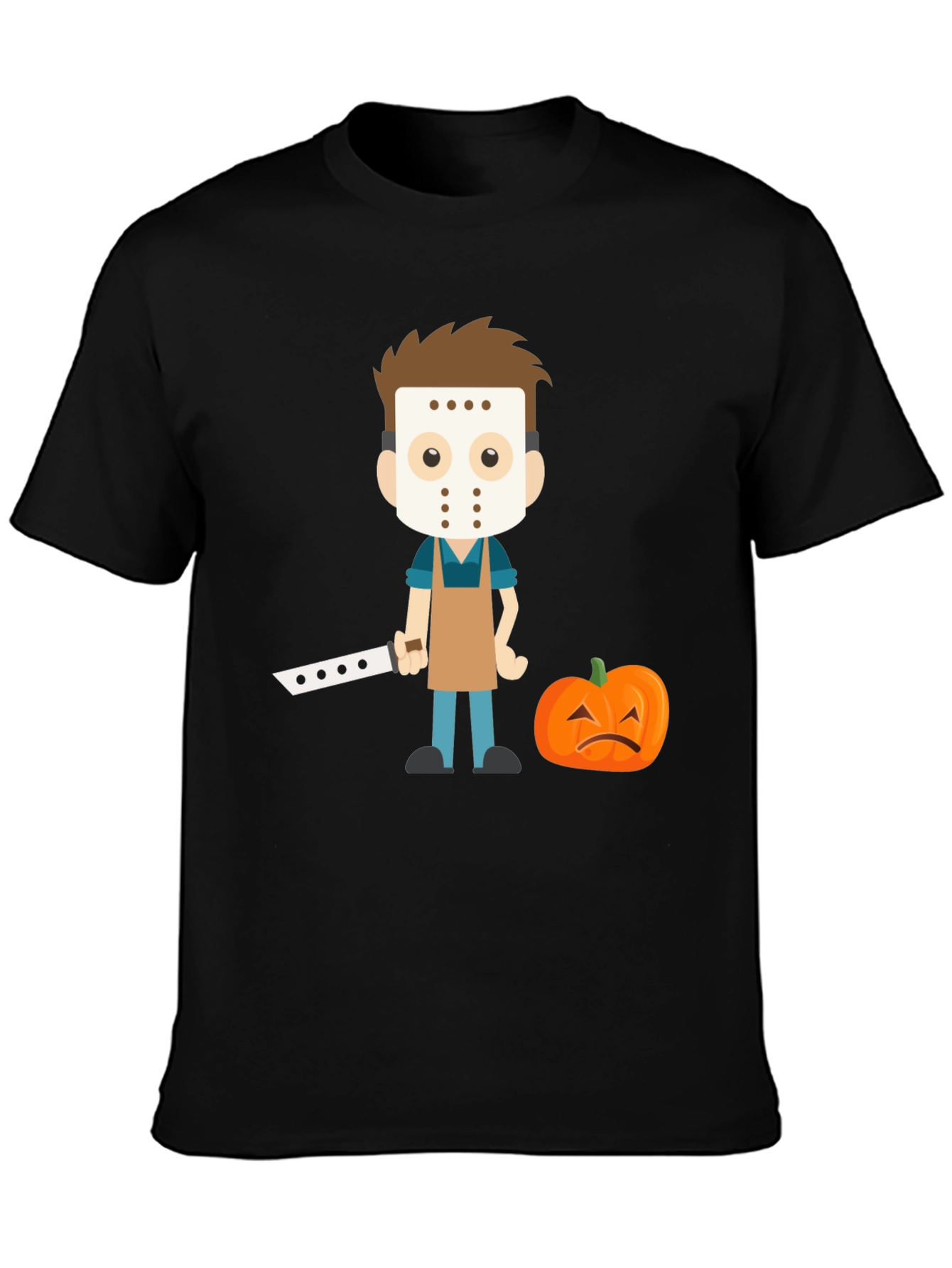 Black Halloween Cartoon Graphic Tee view 3