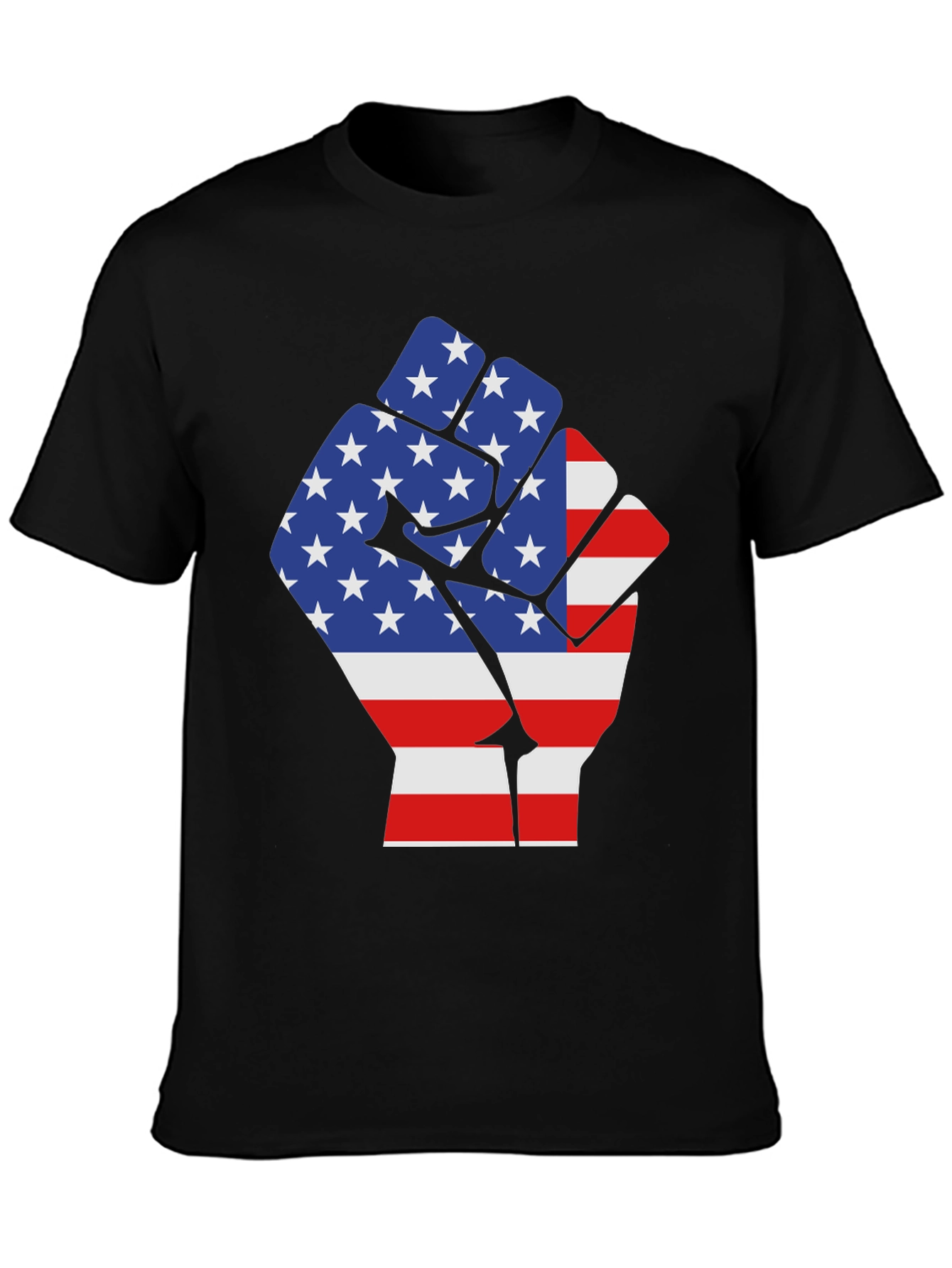 Black USA Flag Fist Graphic Tee - Patriotic Pride view 3