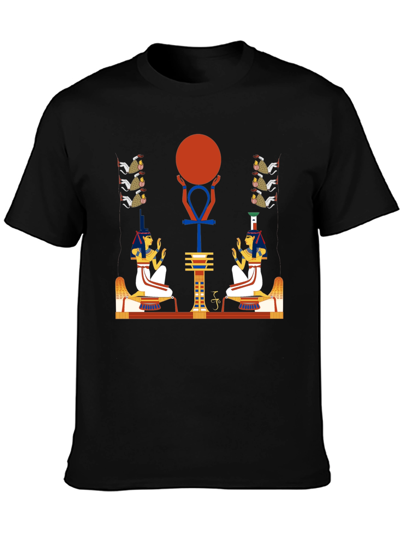 Black Egyptian Design Graphic T-Shirt view 3