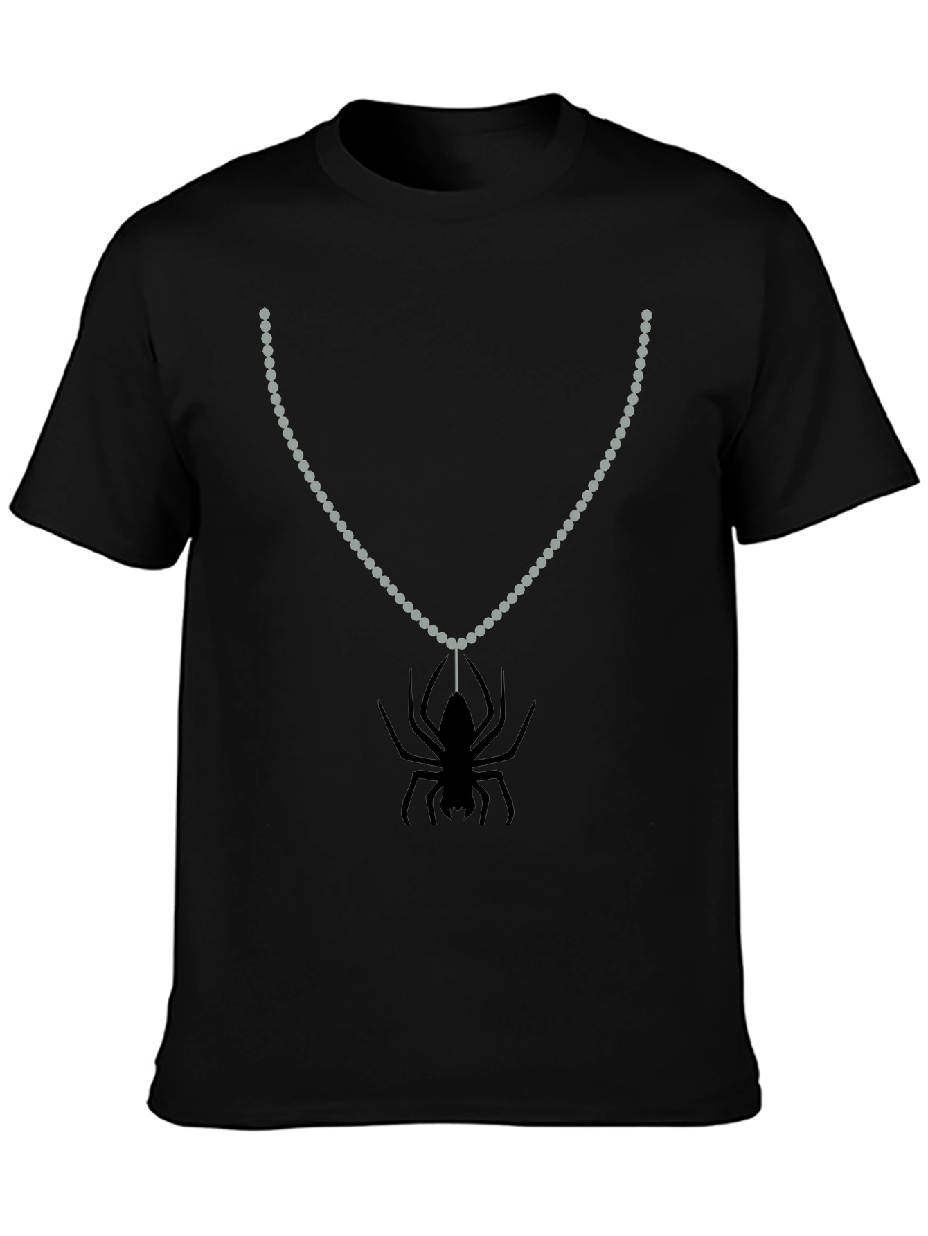 Black Spider Pendant Tee - Creepy Cool Style view 3