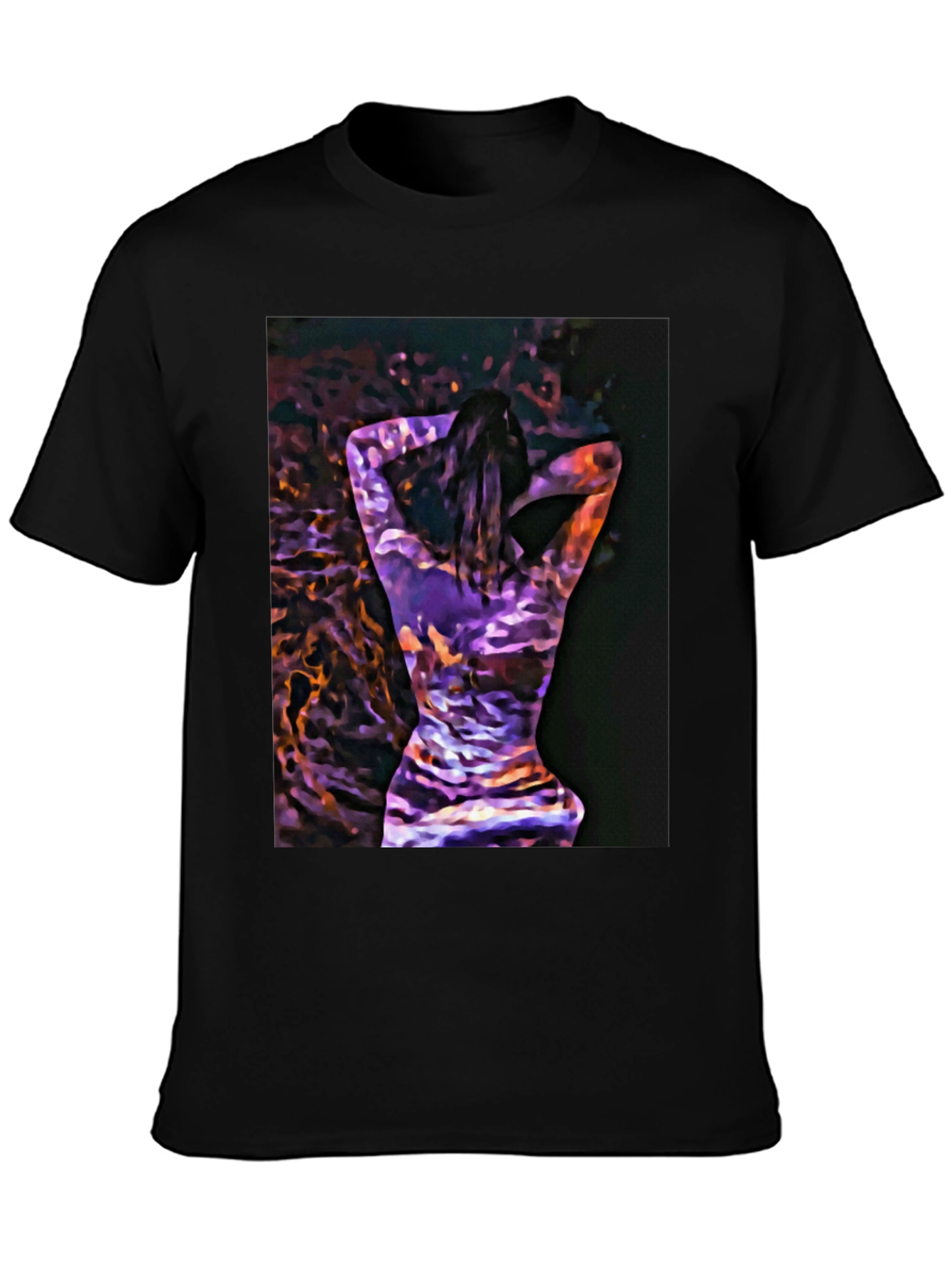 Black Abstract Woman Art Black T-Shirt view 3