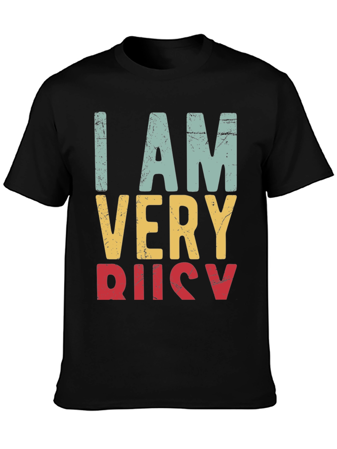 Black I Am Very Busy Retro Graphic Tee view 3