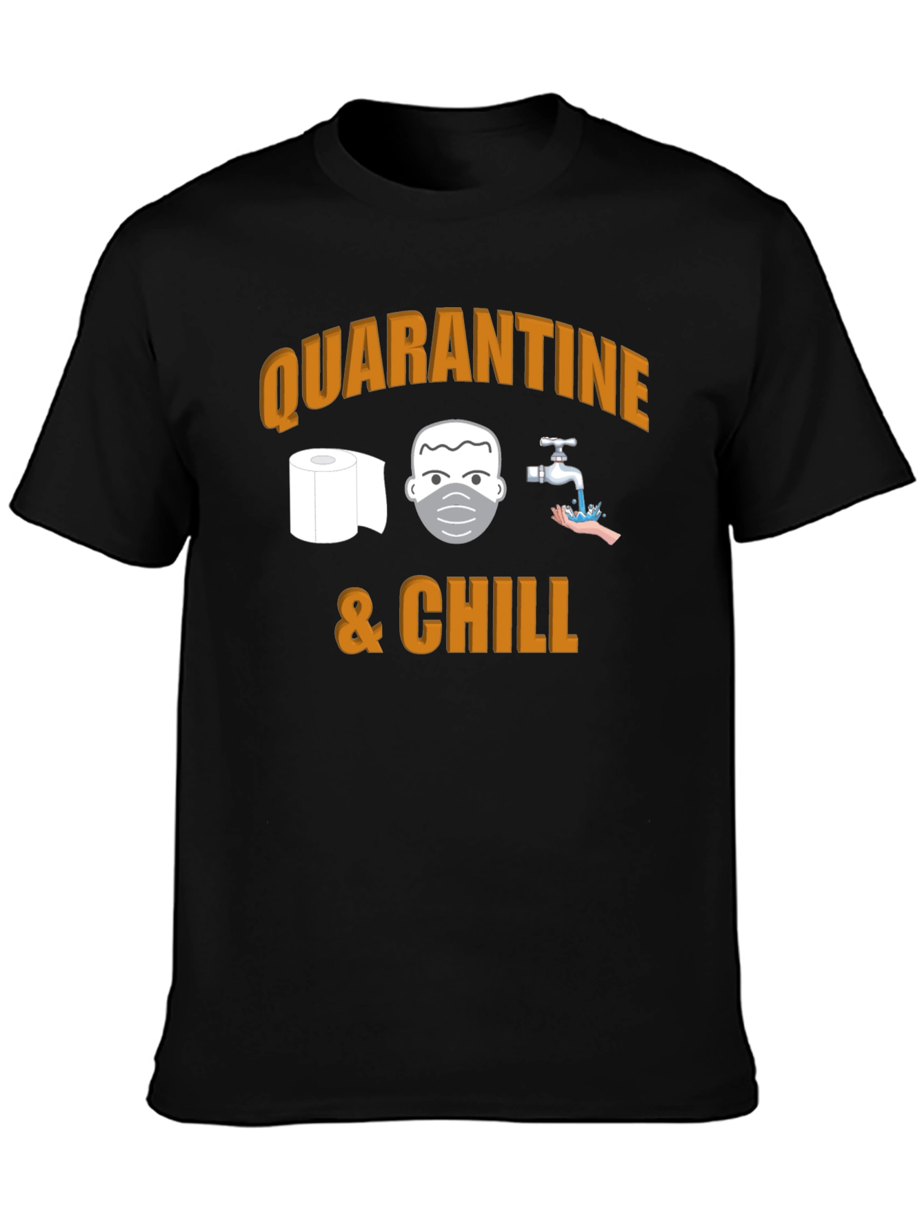 Black Quarantine & Chill Graphic T-Shirt view 3
