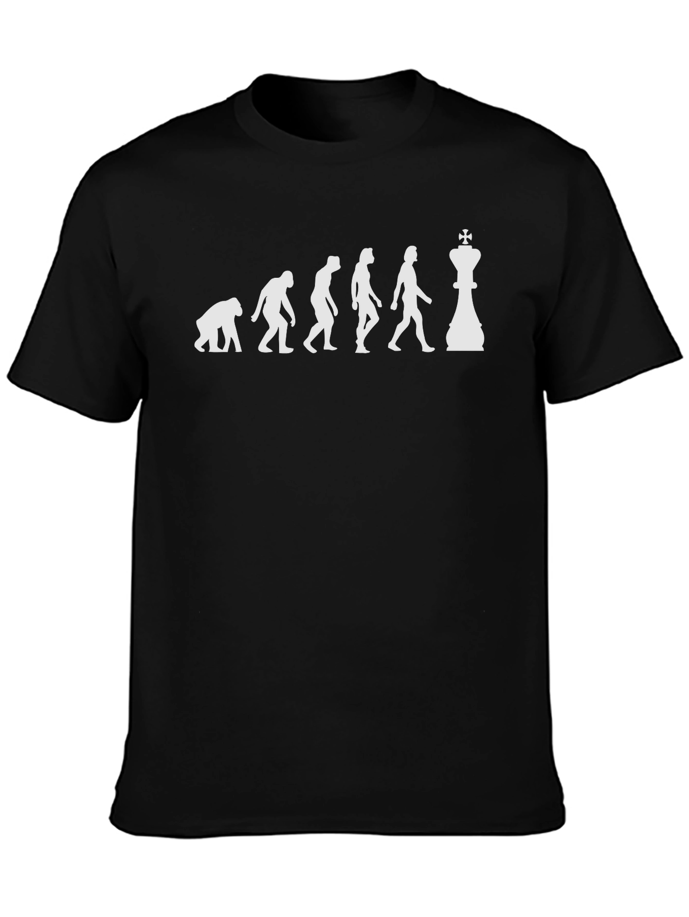 Black Evolution of Chess T-Shirt - Black view 3