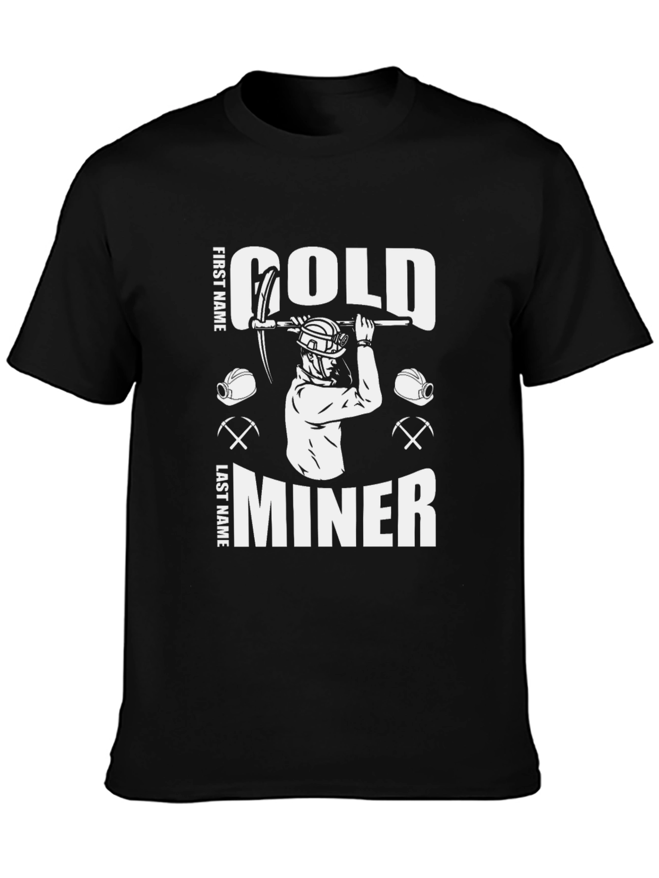 Black Gold Miner Graphic T-Shirt - Novelty Tee view 3
