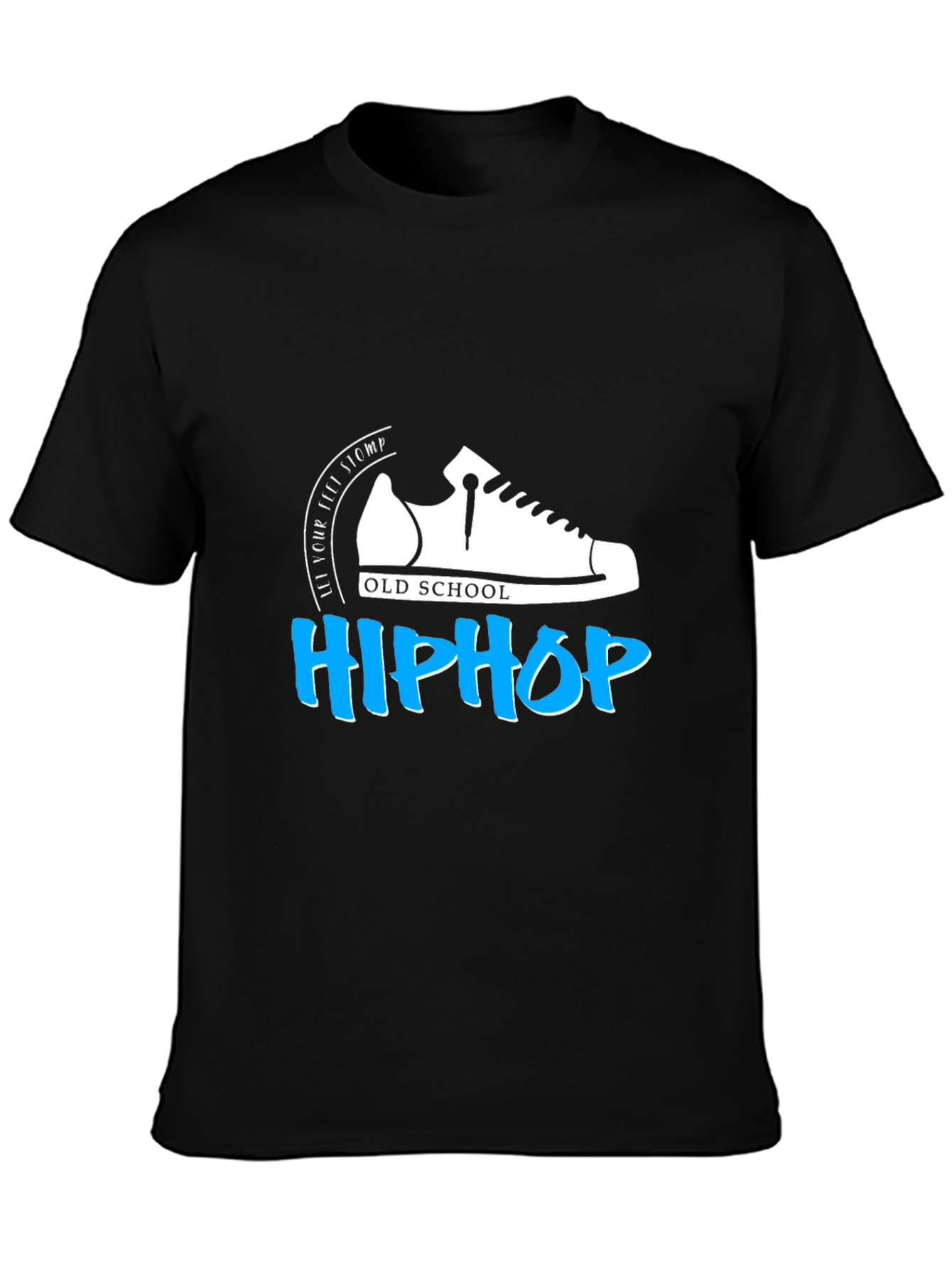 Black Old School Hip Hop Graphic T-Shirt - Black Cotton Tee view 3