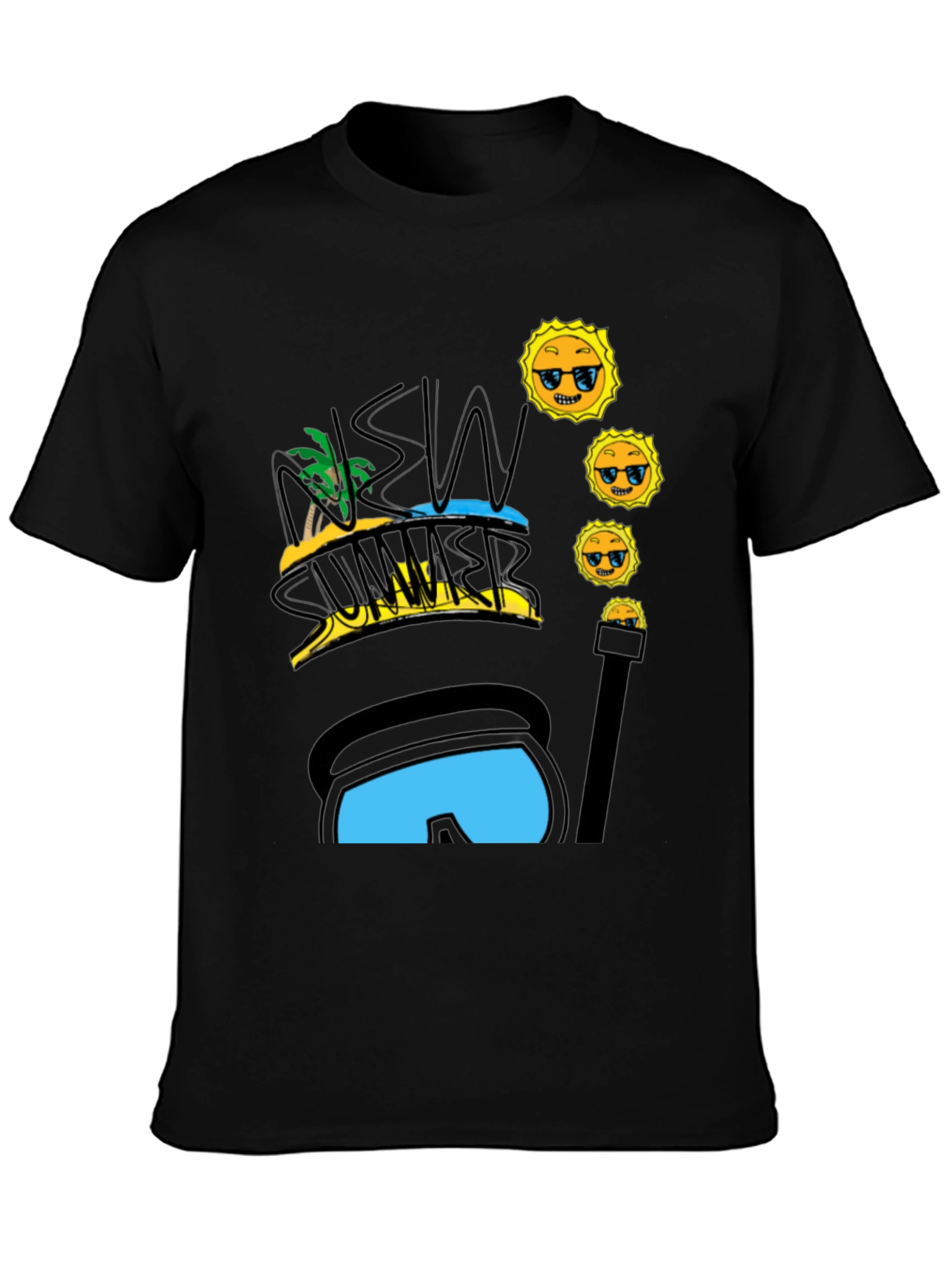 Black New Summer T-Shirt Cool Design view 3