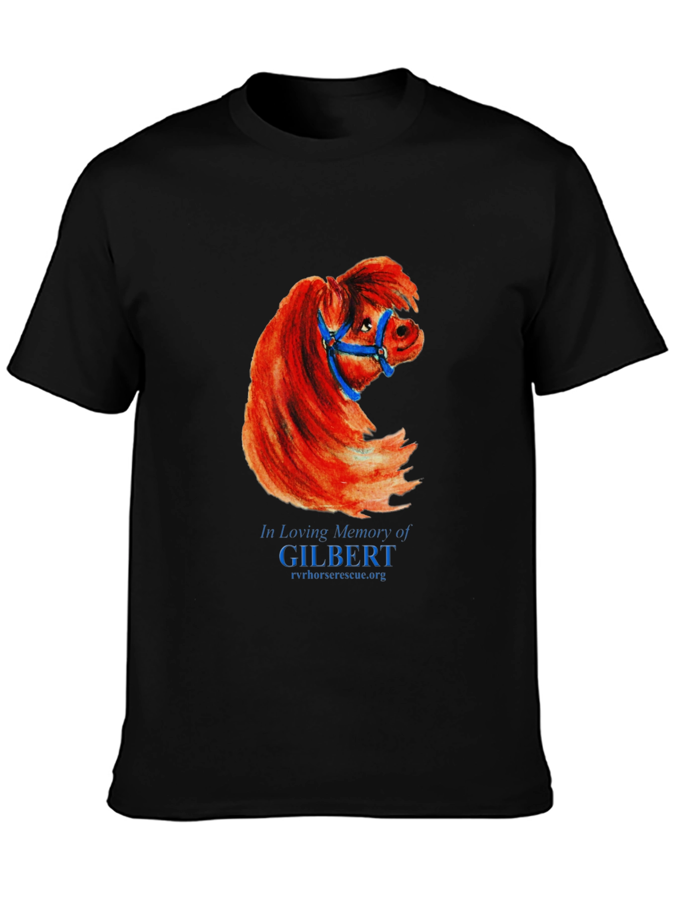 Black Gilbert Horse Memorial T-Shirt view 3