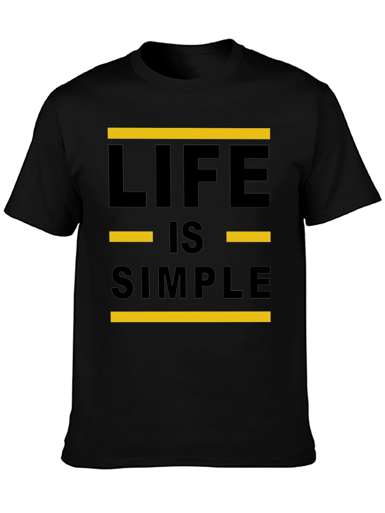 Black Life is Simple Graphic Tee - Black Crewneck Shirt view 3