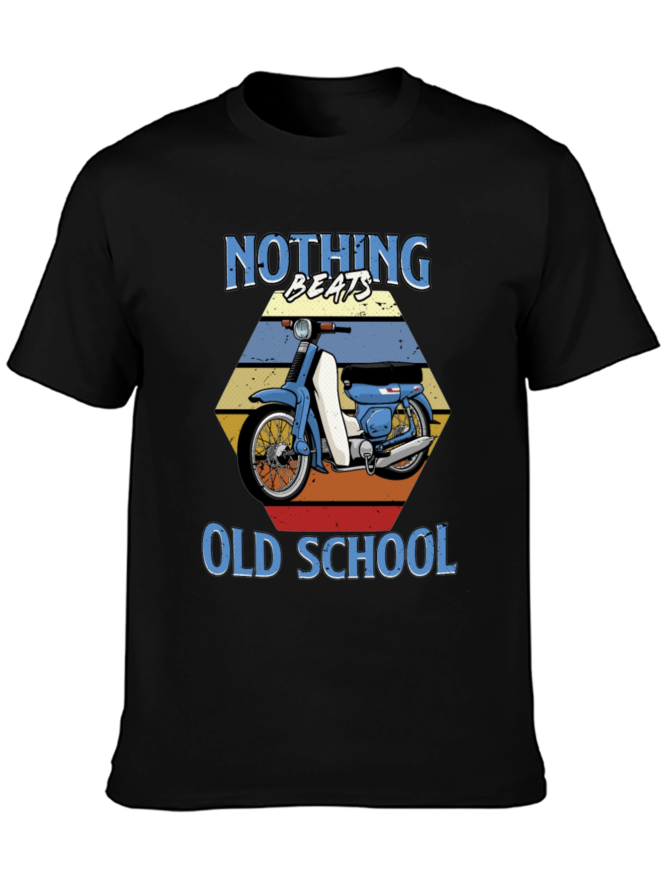 Black Nothing Beats Old School Motorcycle T-Shirt view 3