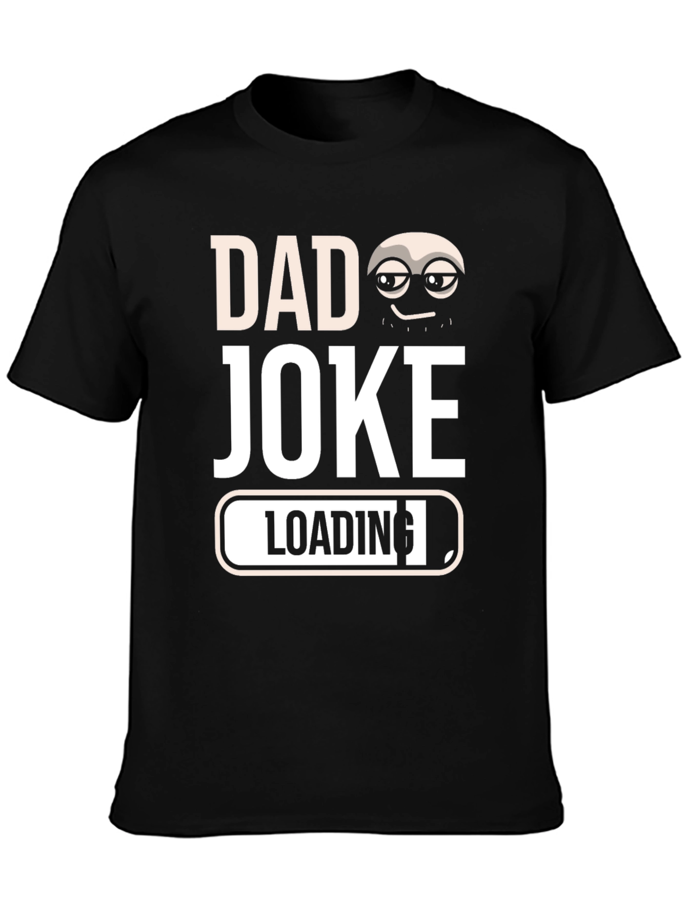 Black Dad Joke Loading T-Shirt - Funny Father's Day Tee view 3