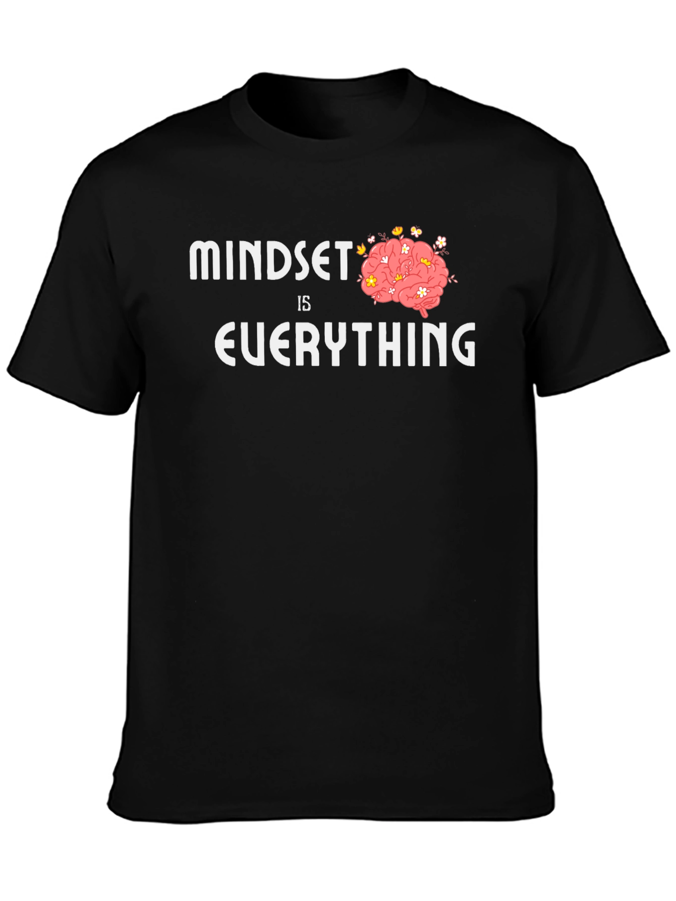 Black Mindset is Everything Graphic Tee - Positive Thinking Shirt view 3