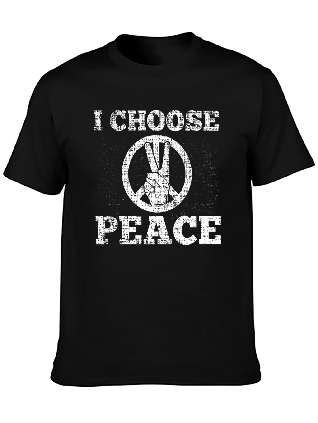 Black I Choose Peace T-Shirt: Vintage Style Graphic Tee view 3