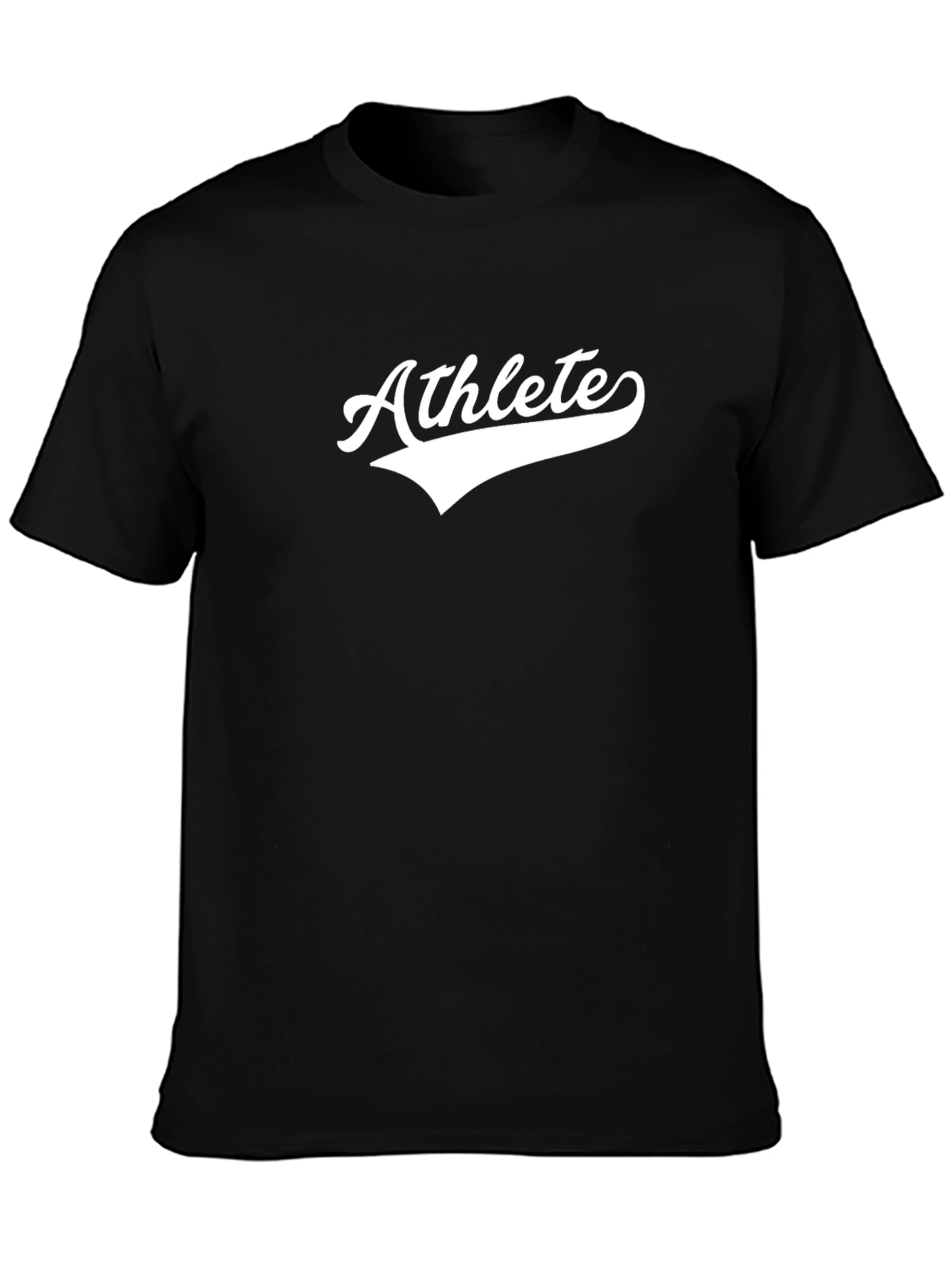 Black Athlete Graphic Print Black Cotton T-Shirt view 3