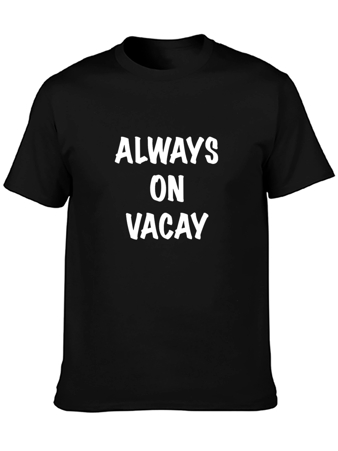 Black Always On Vacay Black Graphic T-Shirt view 3