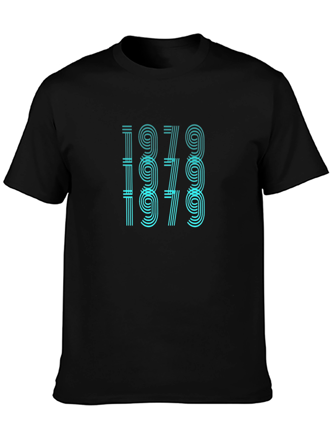 Black Retro 1979 Graphic Print Black T-Shirt view 3