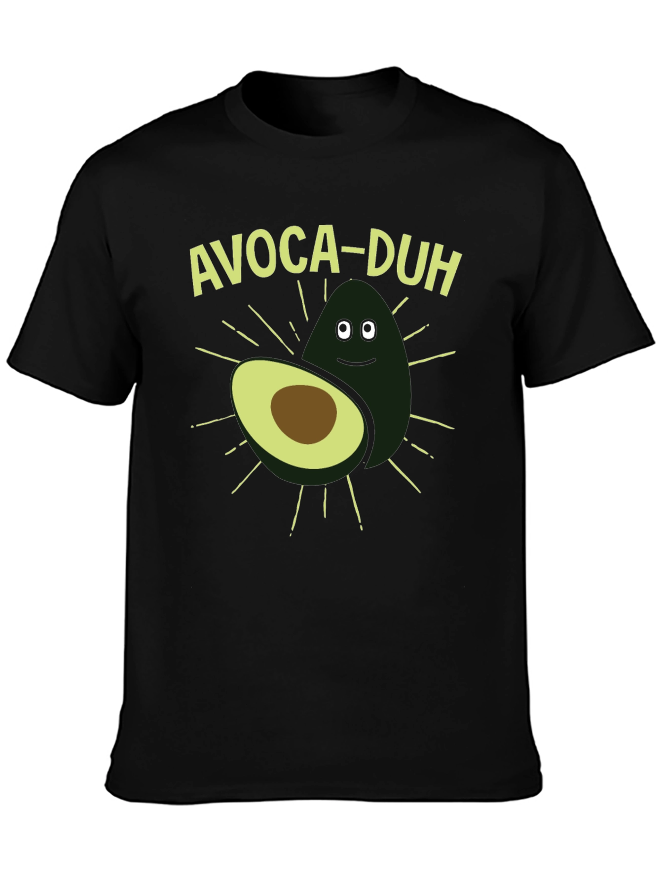Black Avoca-duh Funny Avocado Graphic T-Shirt view 3
