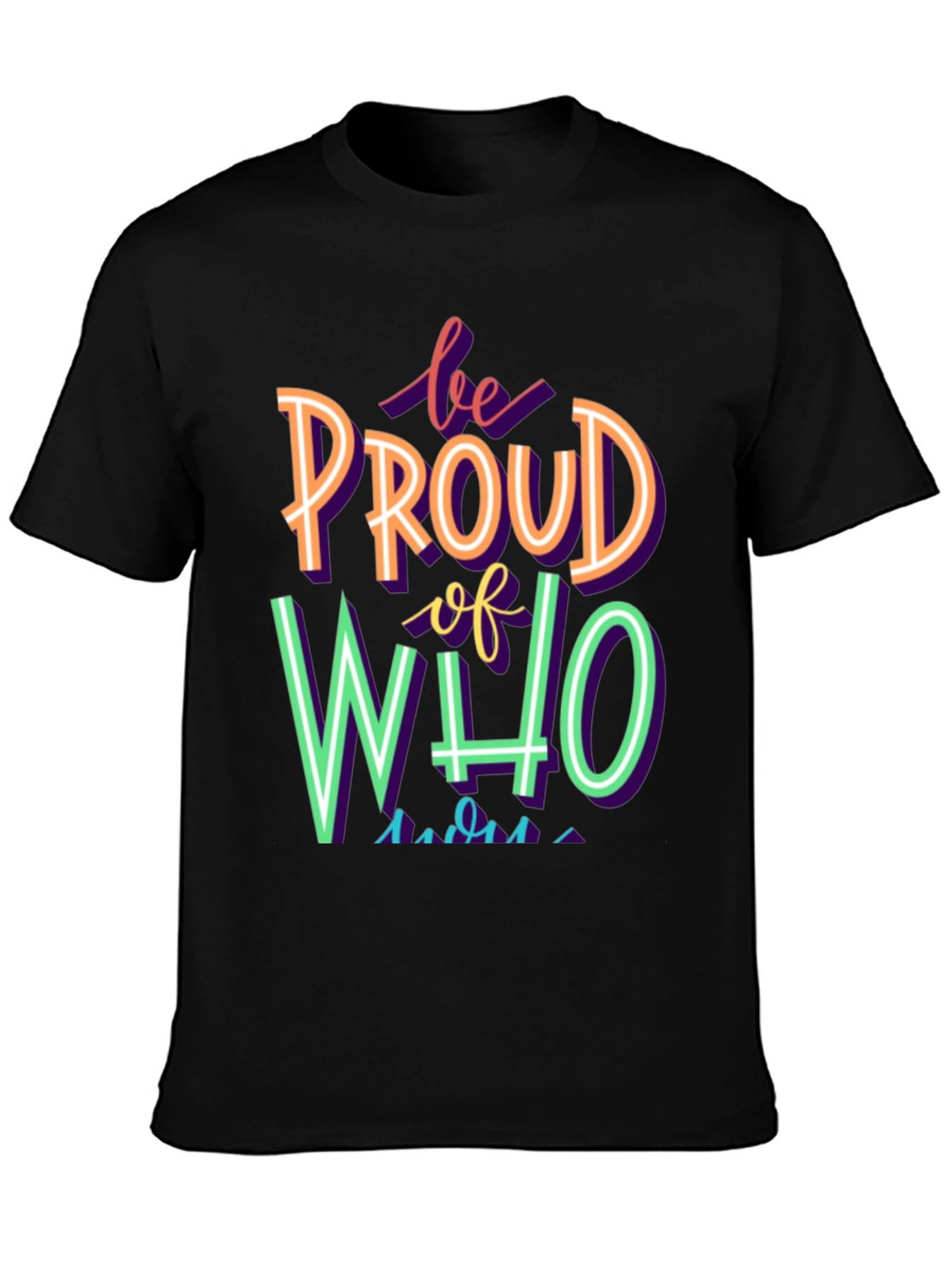 Black Be Proud T-Shirt - Colorful Pride Tee view 3