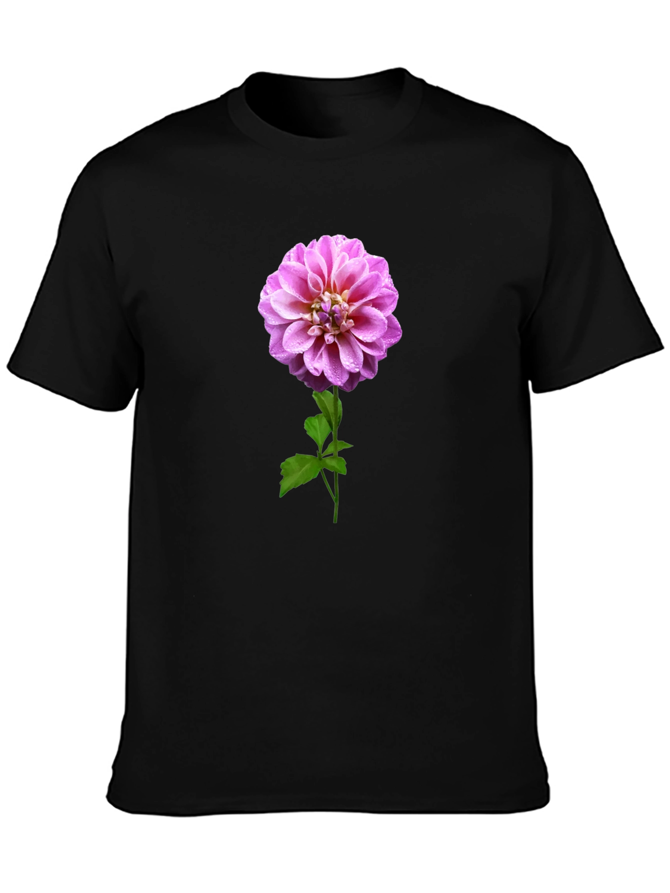 Pink Dahlia Flower Graphic T-Shirt - 3