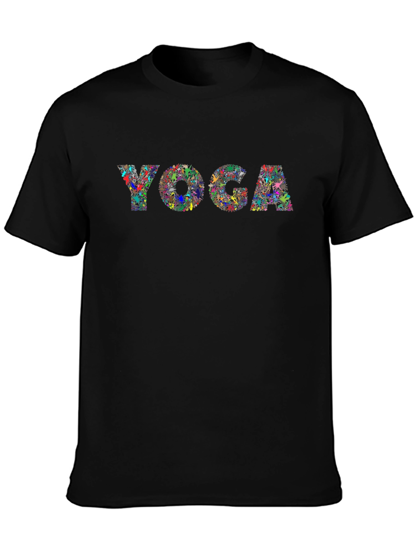 Black Yoga Graphic T-Shirt - Black Cotton Tee view 3