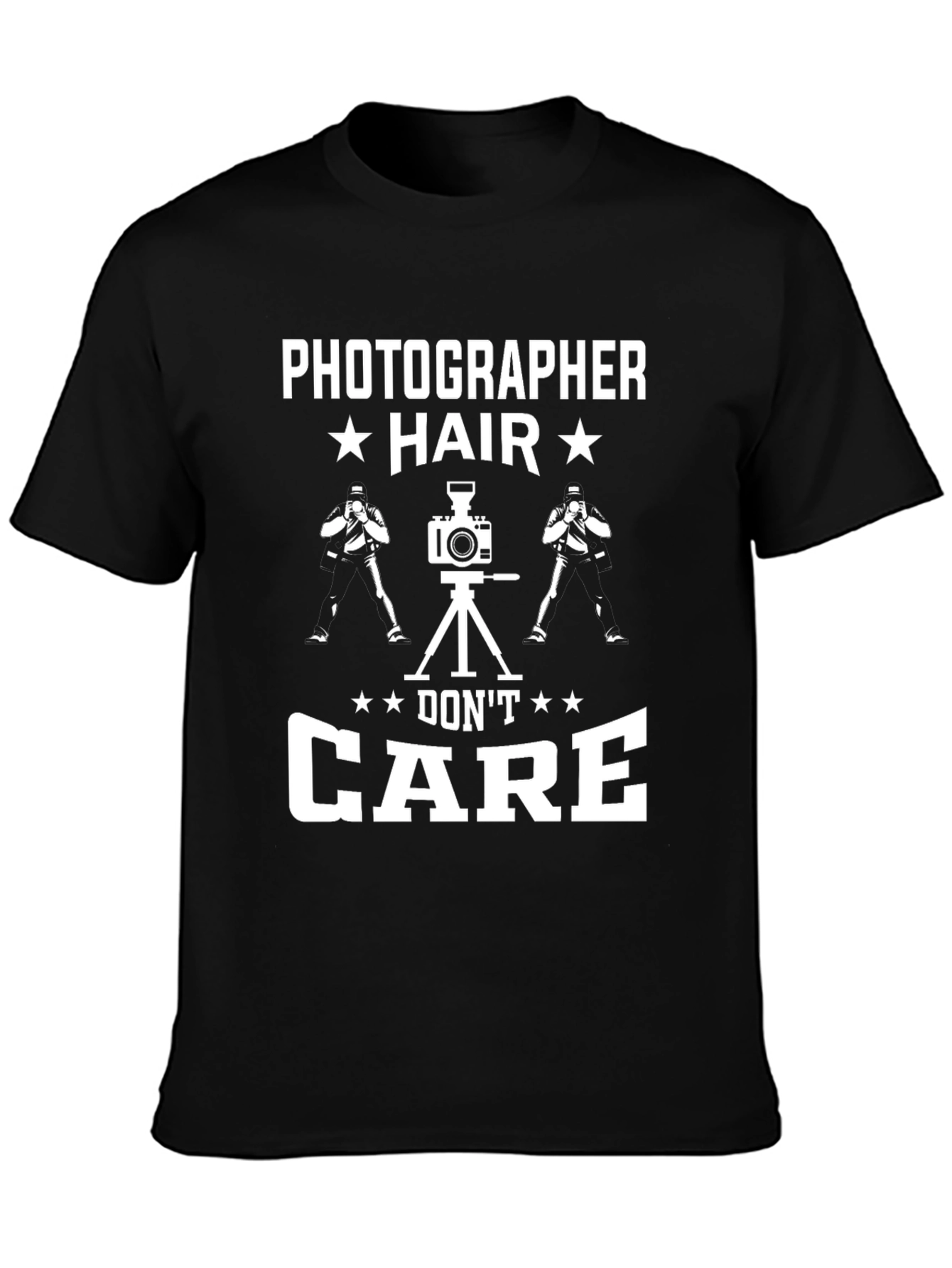 Black Photographer Hair Don't Care T-Shirt view 3