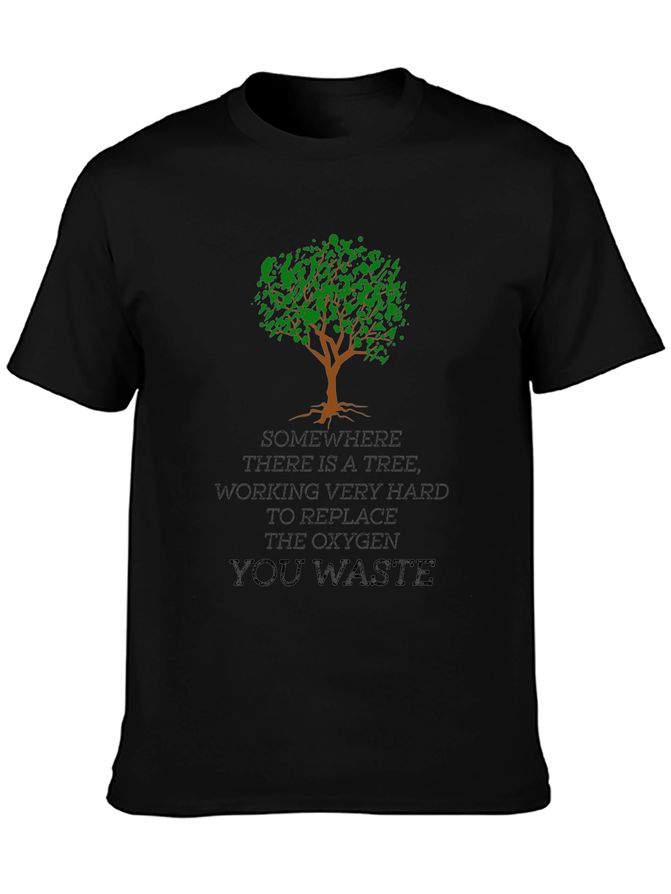 Black Funny Tree Oxygen T-Shirt view 3